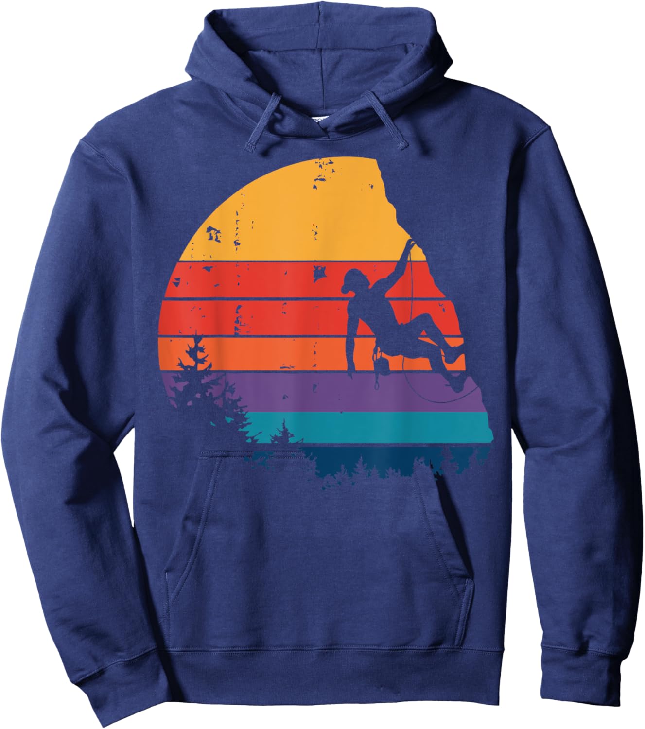 Vintage Bouldering Mountain Rock Climbing Gifts Climber Men Hoodie - Hoodie | Navy