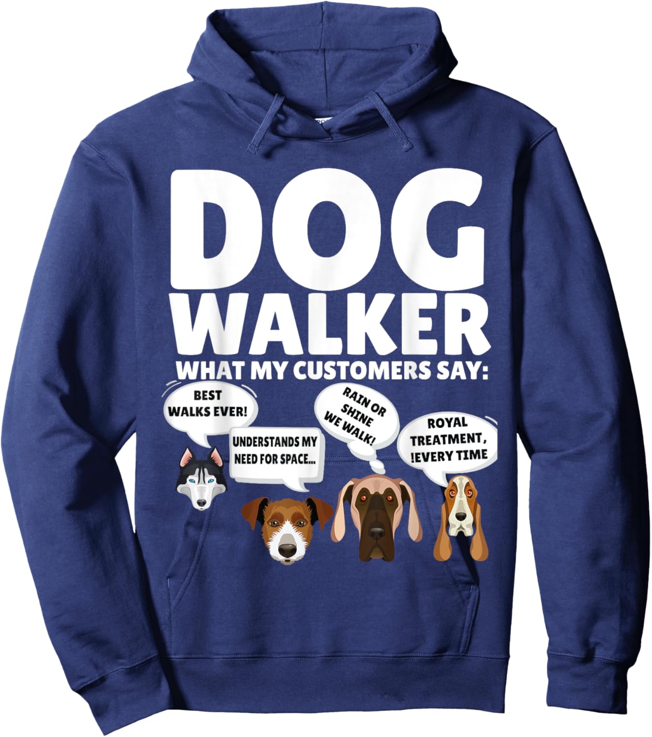 Best Dog Walker Design For Pet Walker Puppy Walking Dog Love Hoodie - Hoodie | Navy
