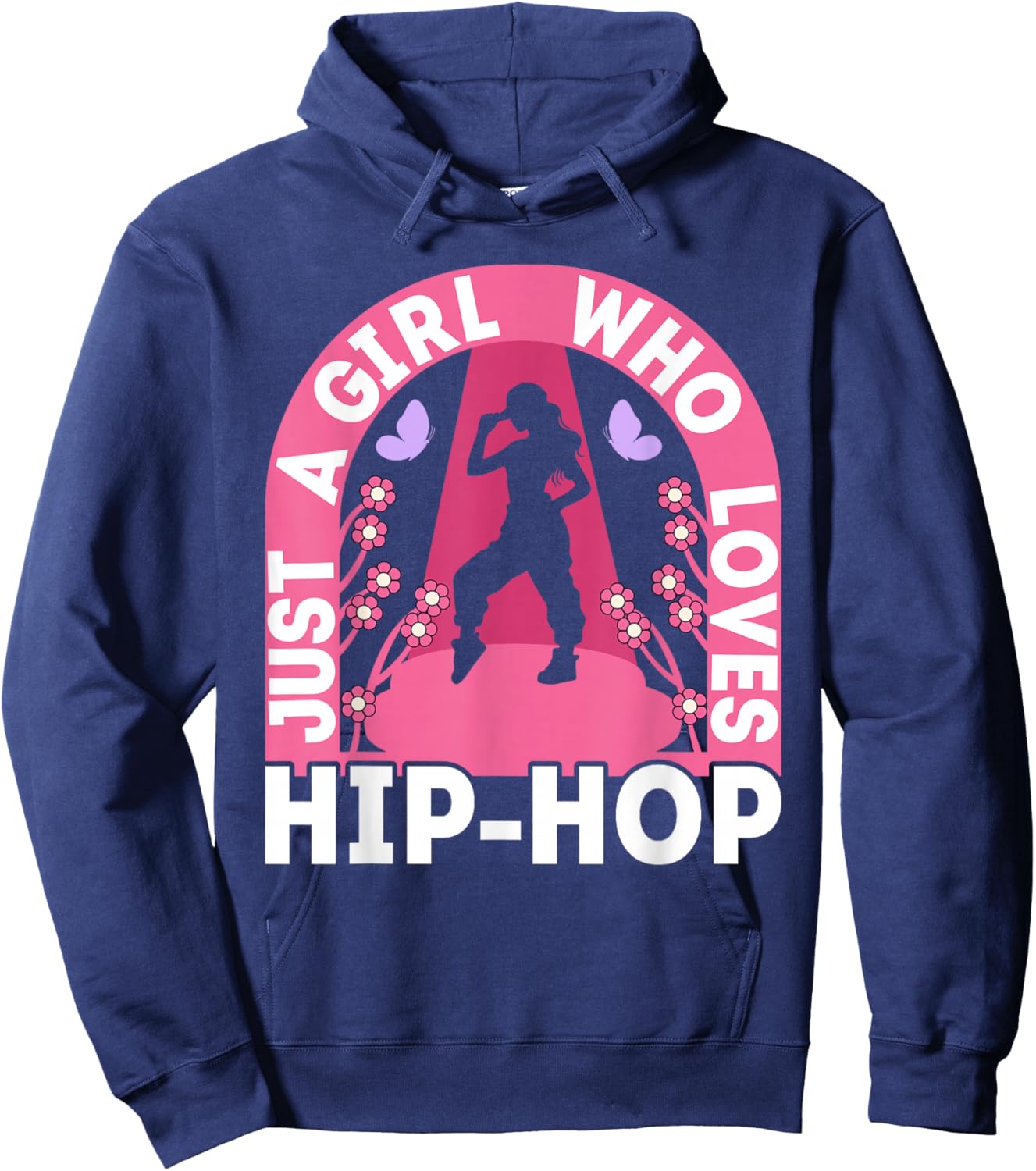 Just A Girl Who Loves Hip Hop Dance Outfit Girls 90s Hip Hop Hoodie - Hoodie | Navy