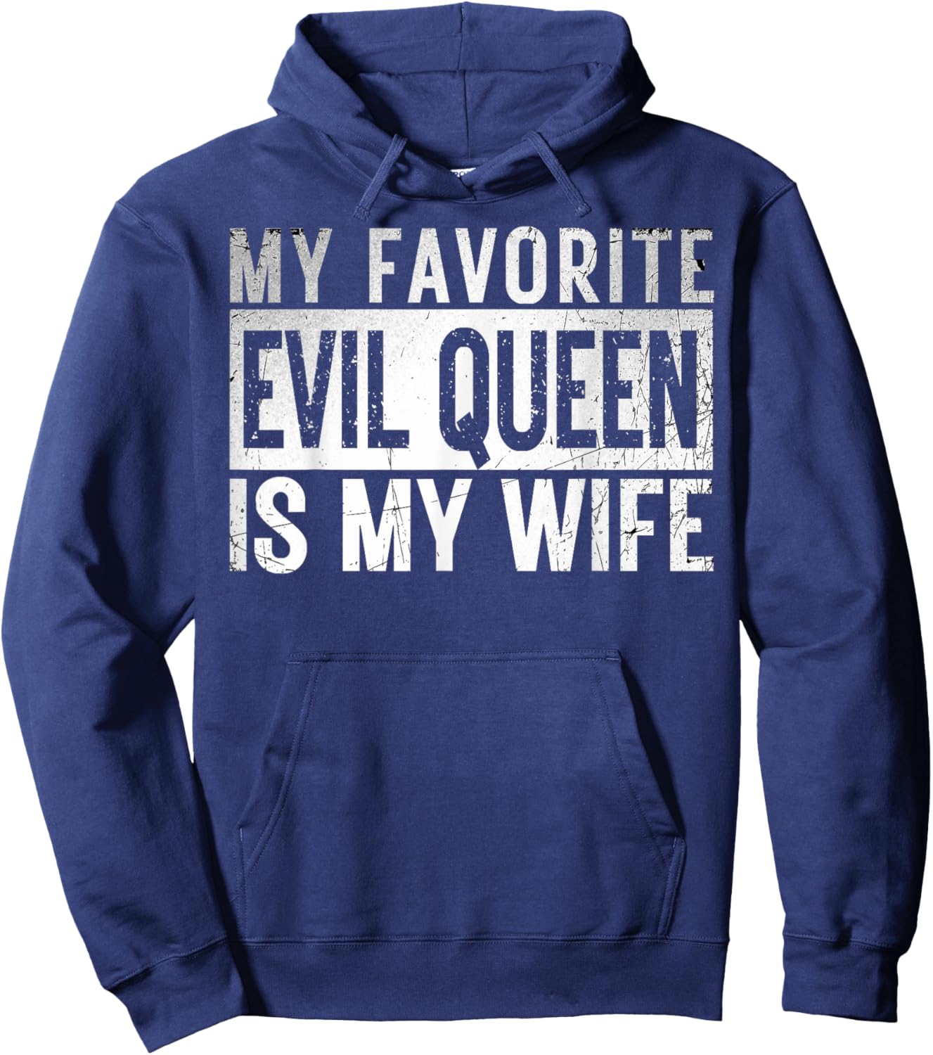 My Favorite Evil Queen Is My Wife Vintage Halloween Costume Hoodie - Hoodie | Navy