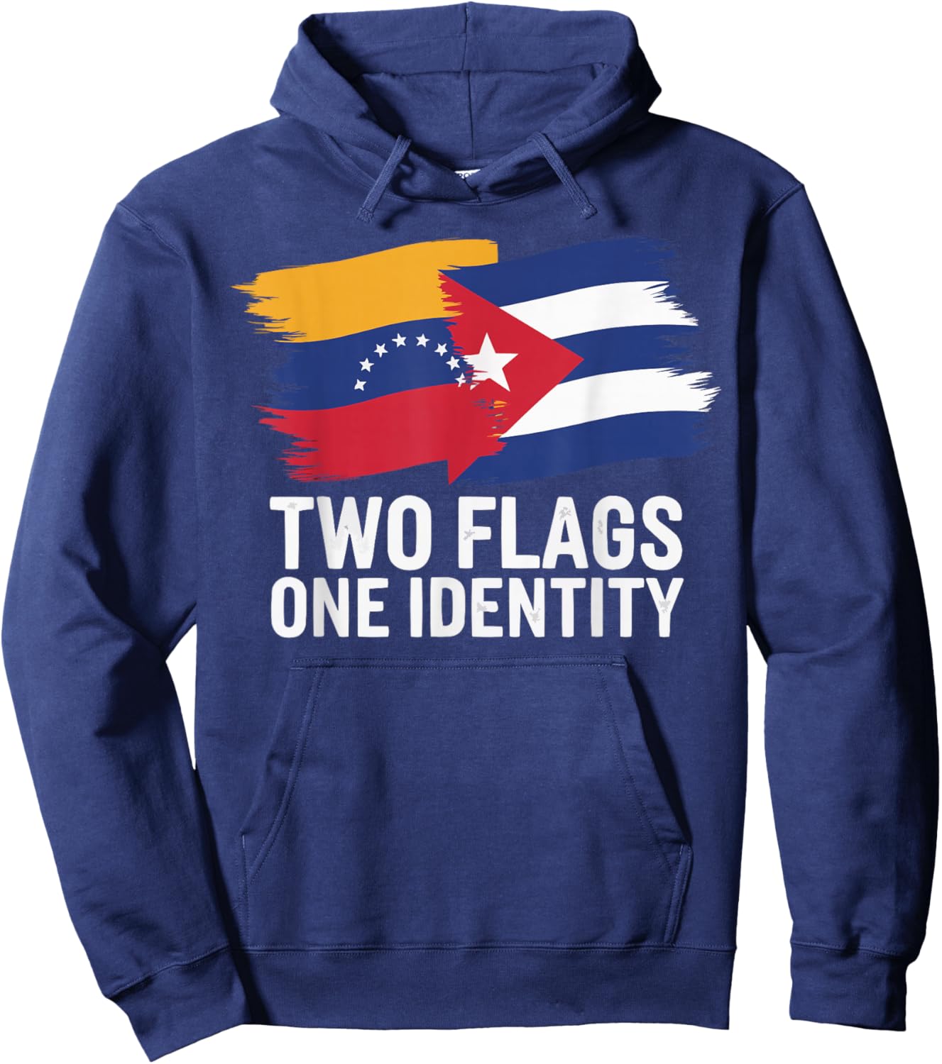 Half Venezuelan Half Cuban Cuba Flag Country Venezuela Hoodie - Hoodie | Navy