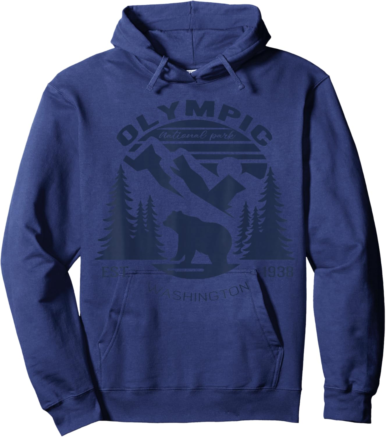 Retro Vintage Olympic National Park for kids Hiking Camping Hoodie - Hoodie | Navy