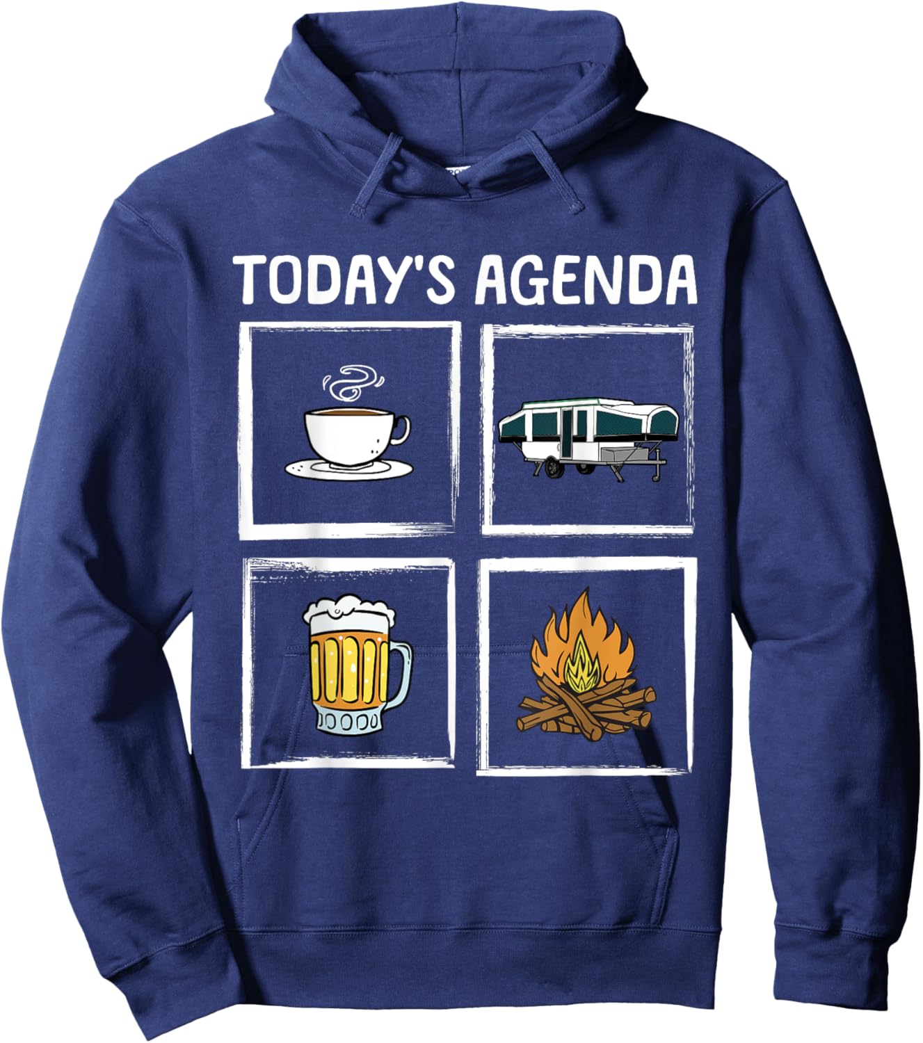 Cool Pop Up Camper Art Women Caravan Popup Camper Hoodie - Hoodie | Navy