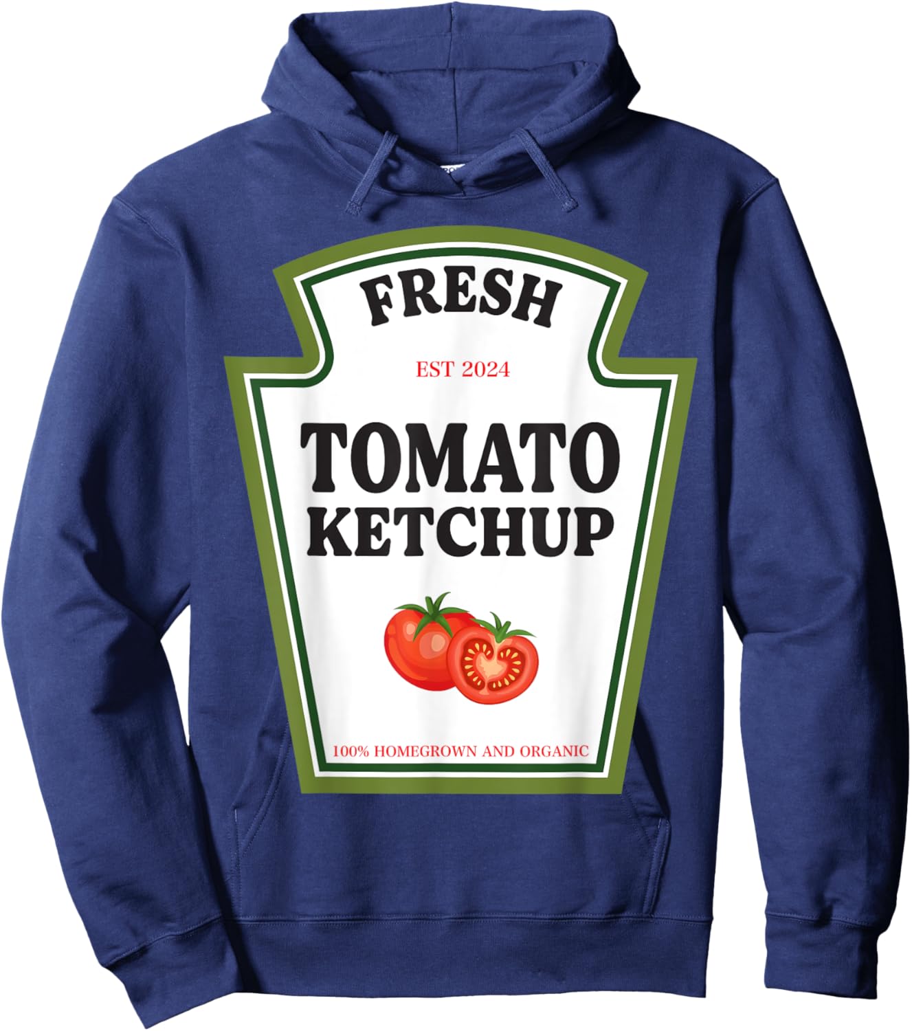 Fresh Tomato Ketchup Condiment Costume Party Matching Hoodie - Hoodie | Navy