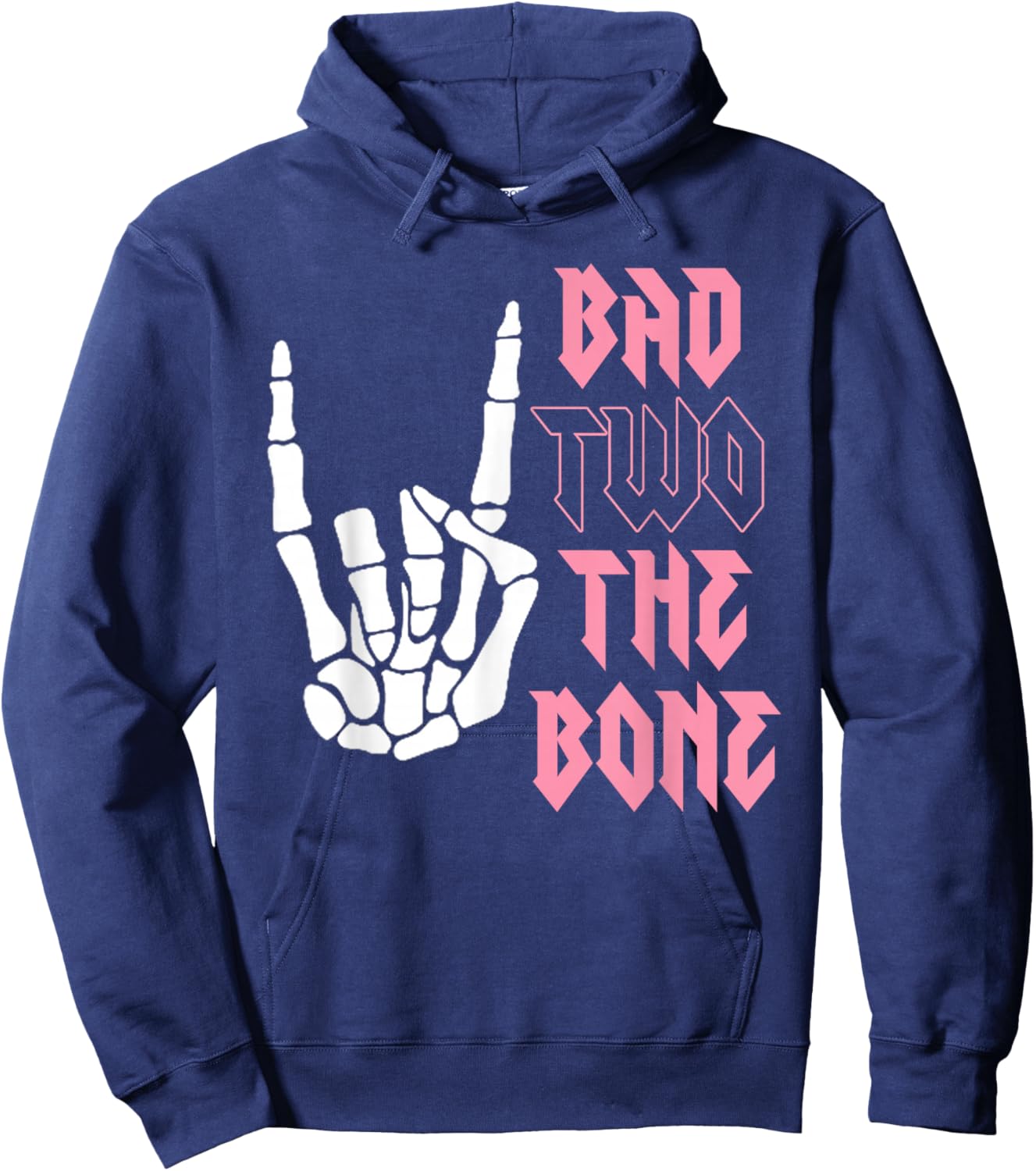 Bad Two the Bone Shirt 2nd Birthday 2 Years Old Birthday Hoodie - Hoodie | Navy