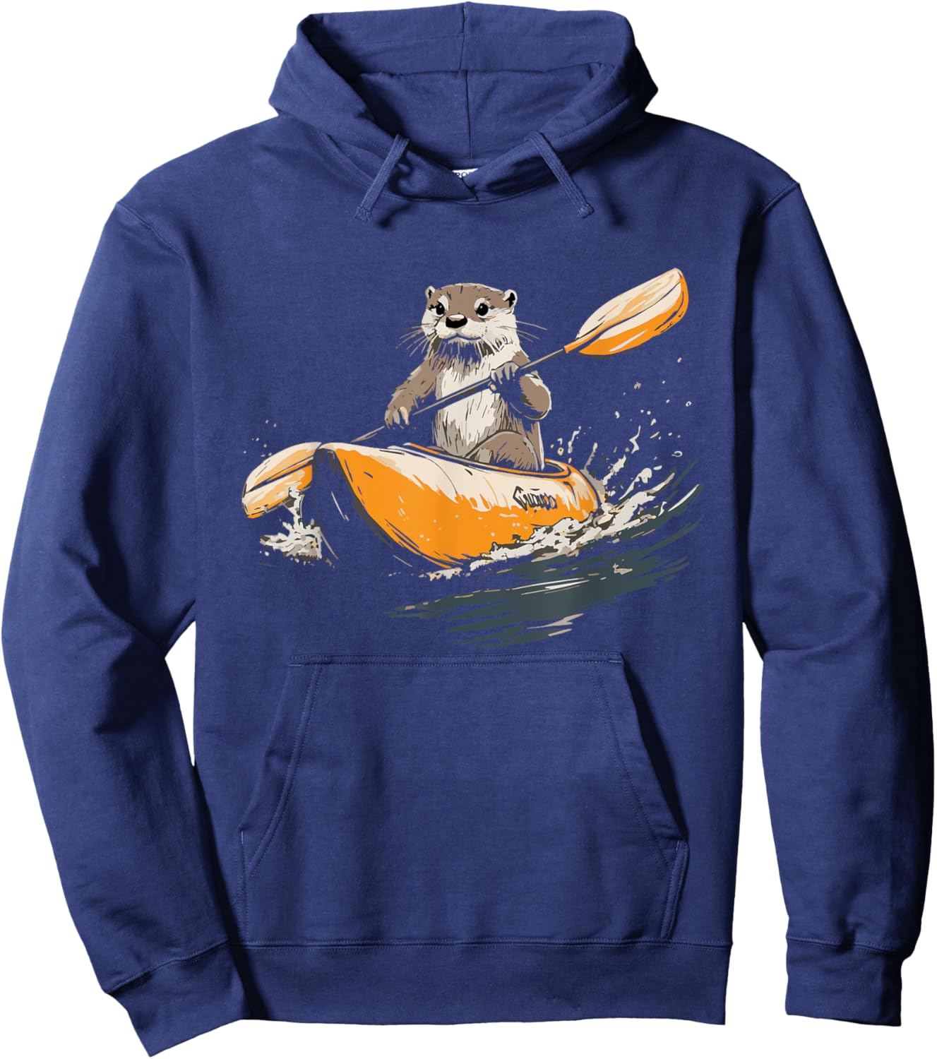 Kayaking River Otter Kayaker Kayak Canoe Paddling Hoodie - Hoodie | Navy