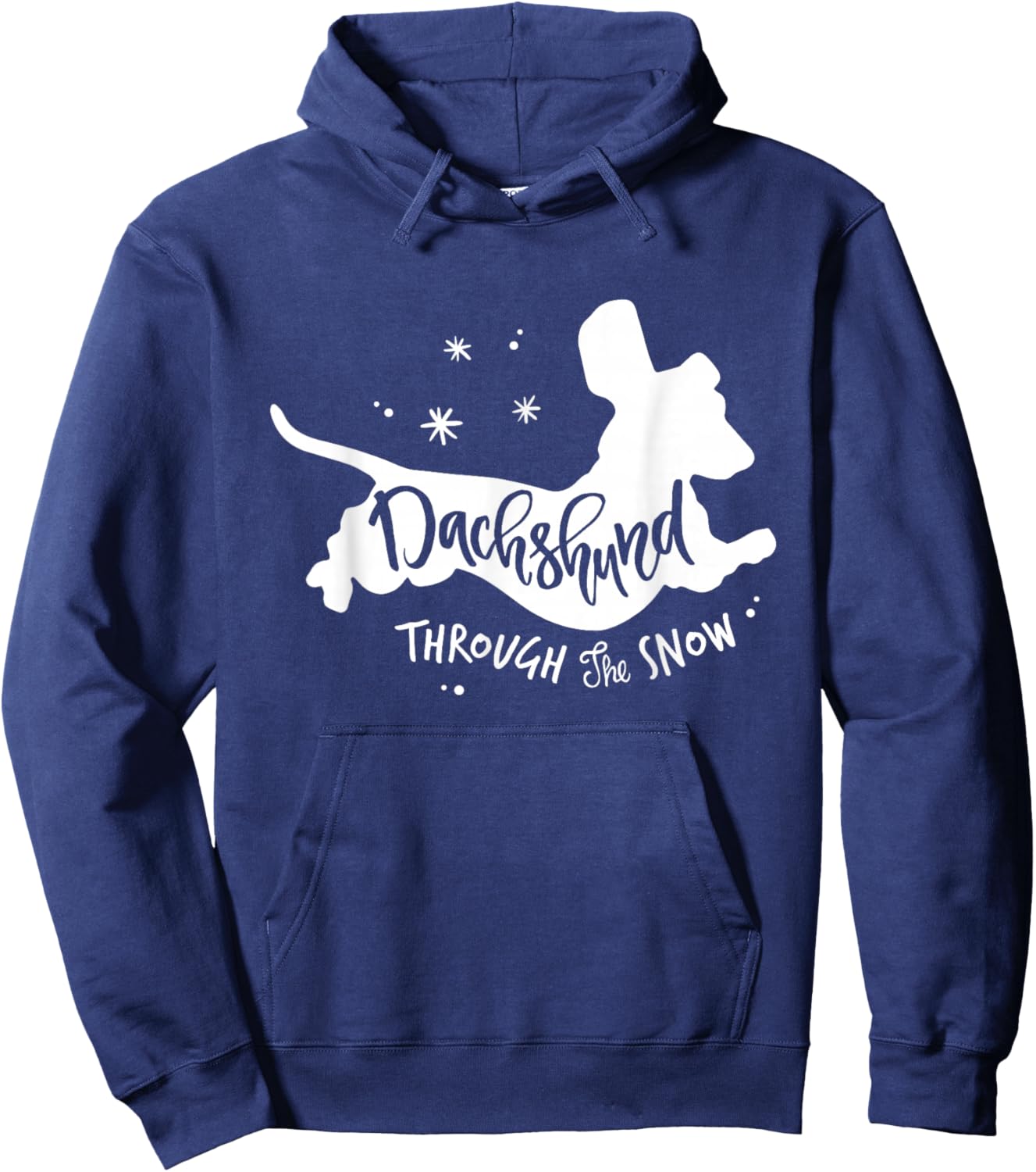 Funny Wiener Dachshund Through the Snow Dog Lovers Christmas Hoodie - Hoodie | Navy