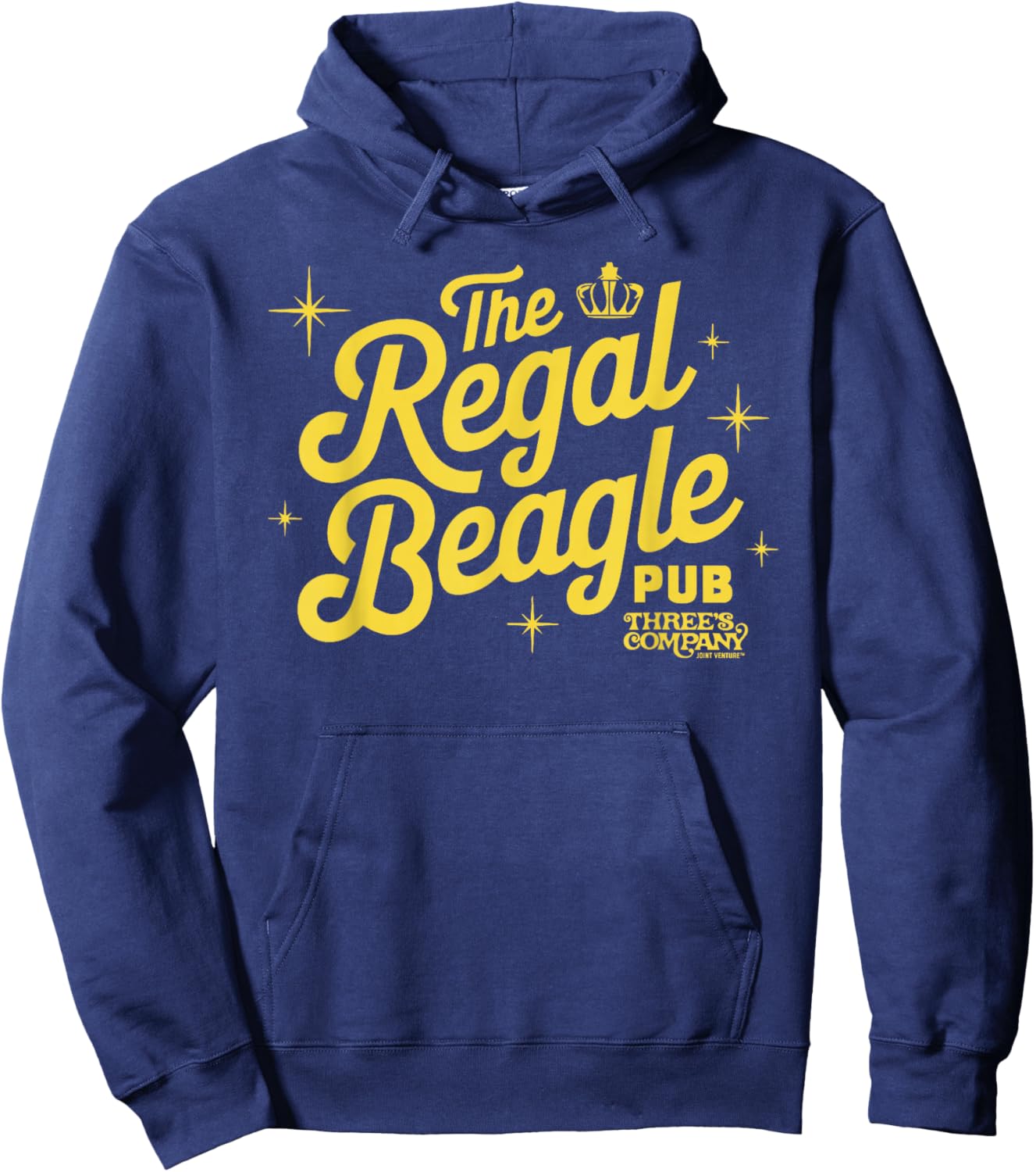 Three's Company Gear by Giant Step Vintage Retro Grey Small Short Sleeve Hoodie - Hoodie | Navy