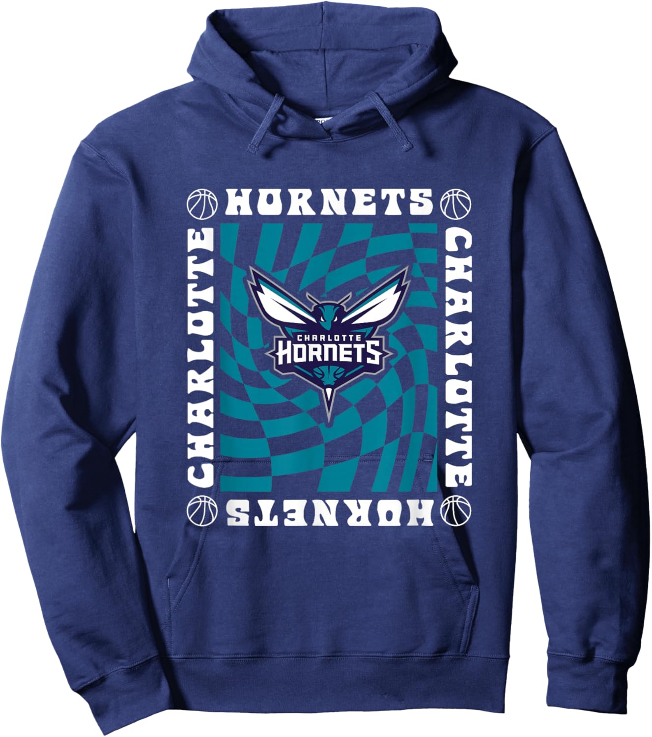 NBA Charlotte Hornets Retro Checkerboard Wave Hoodie - Hoodie | Navy