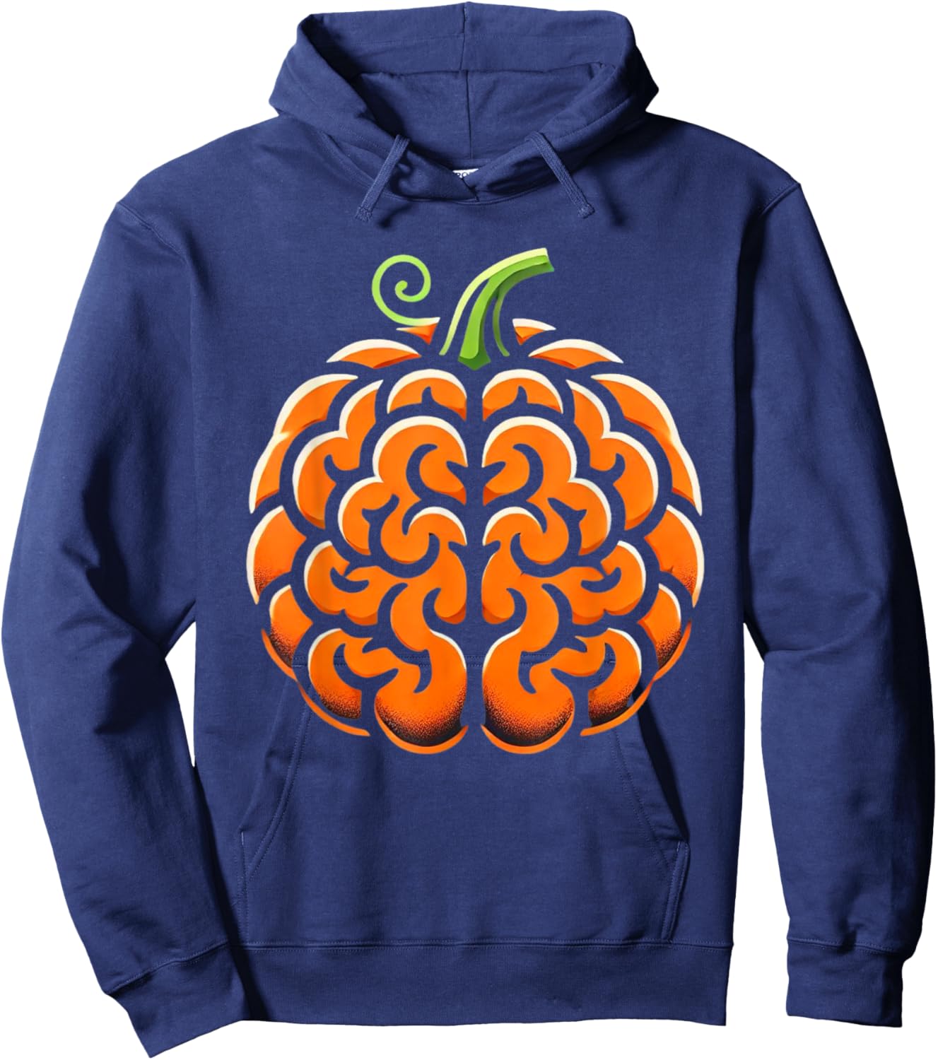 Funny School Psychologist Halloween Shirt Pumpkin Brain Hoodie - Hoodie | Navy