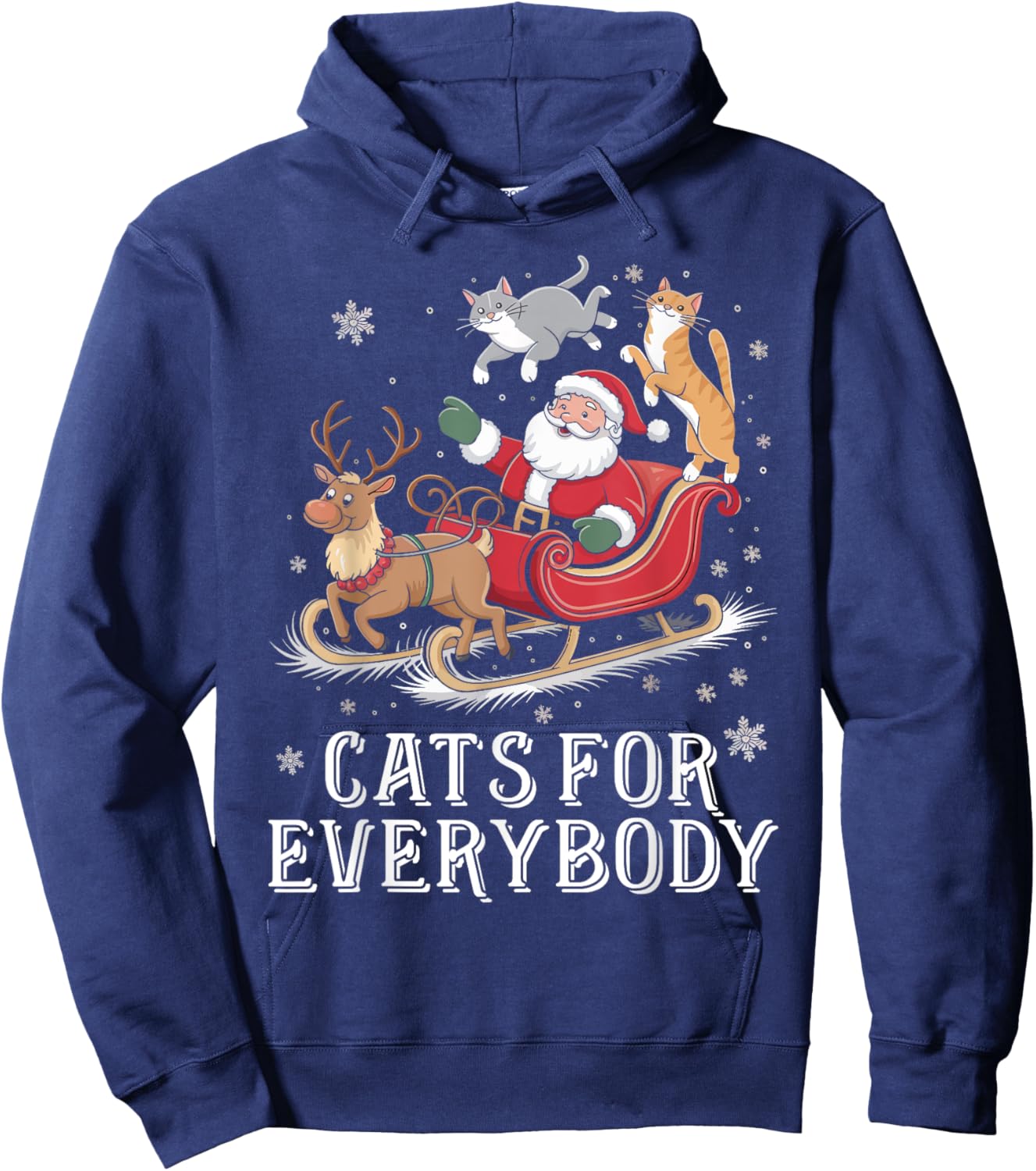 Cats For Everybody Christmas Cat Funny Xmas Women Girls Hoodie - Hoodie | Navy