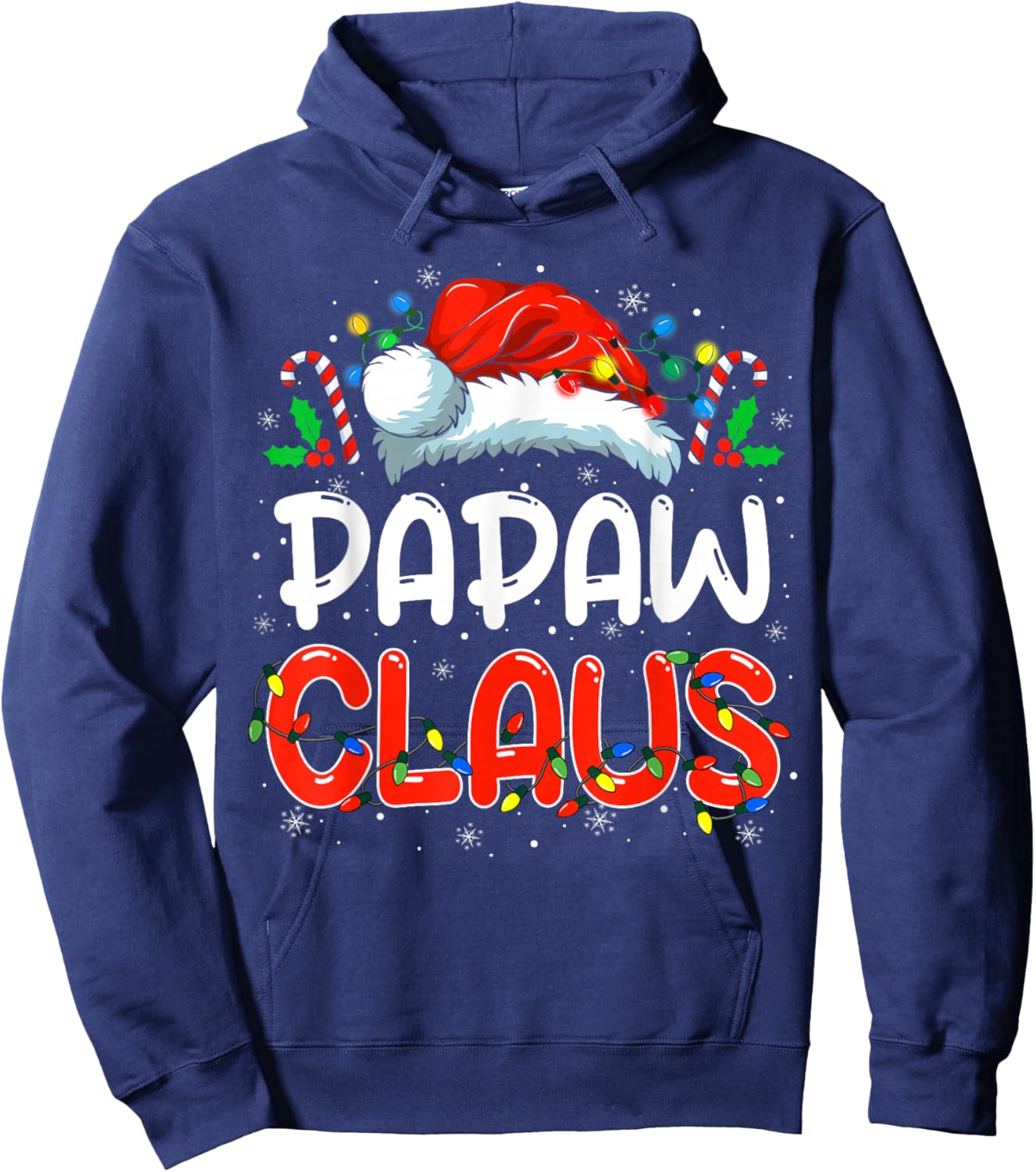 Papaw Claus Christmas Family Matching Pajamas Funny Xmas Hoodie - Hoodie | Navy