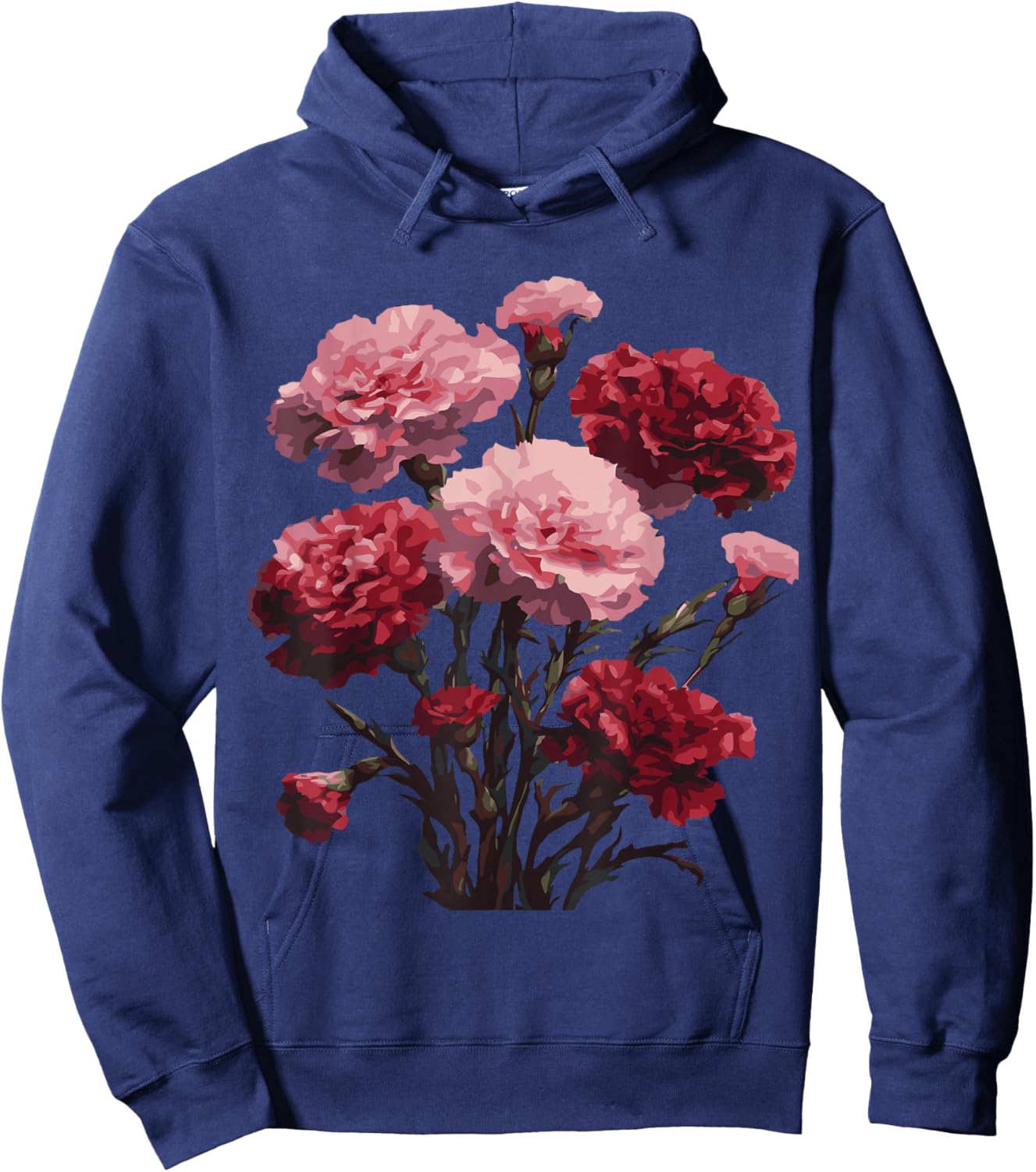 Carnation Flowers Perfect Pinks Botanical Design Hoodie - Hoodie | Navy