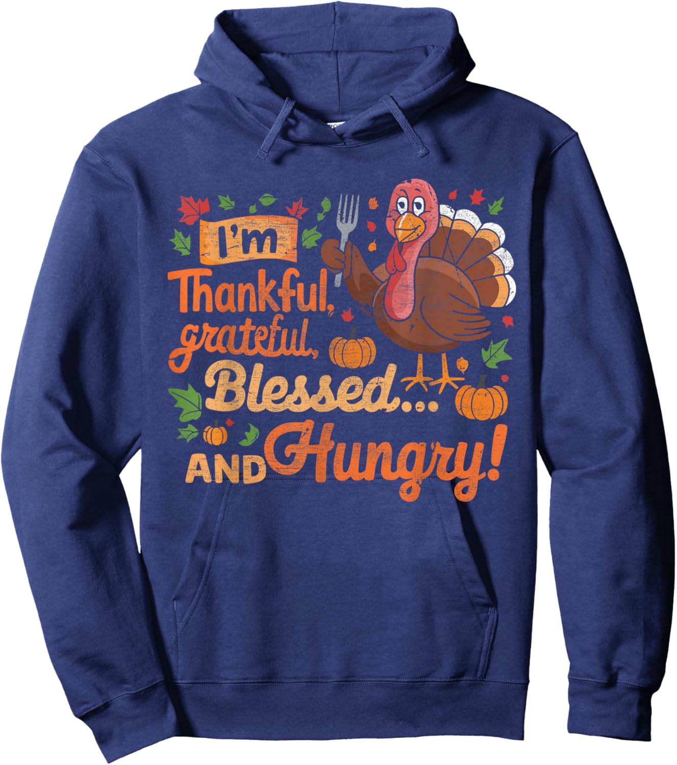 Thanksgiving Shirt For Thankful Boys Kids Toddler Turkey Day Hoodie - Hoodie | Navy