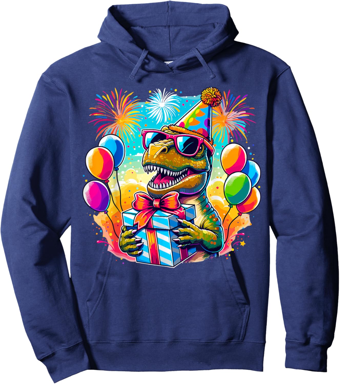 Dinosaur Birthday T-Rex Party Hoodie - Hoodie | Navy