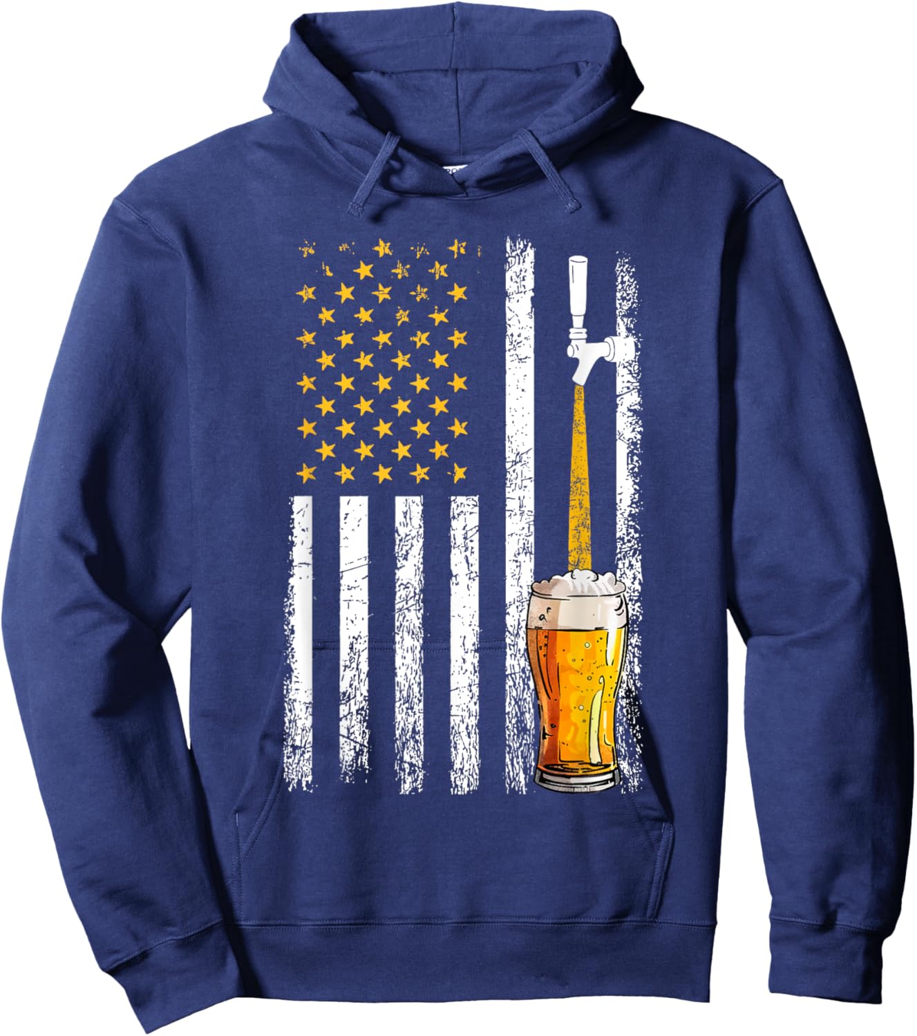 Craftbeer American Flag, Brewing Hoodie - Hoodie | Navy