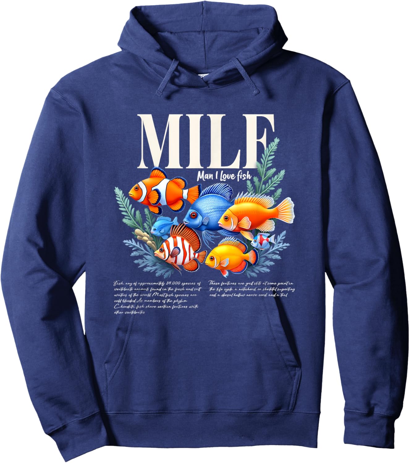 Man I Love Fish Funny Fishing Fisherman Fishing Lovers Hoodie - Hoodie | Navy