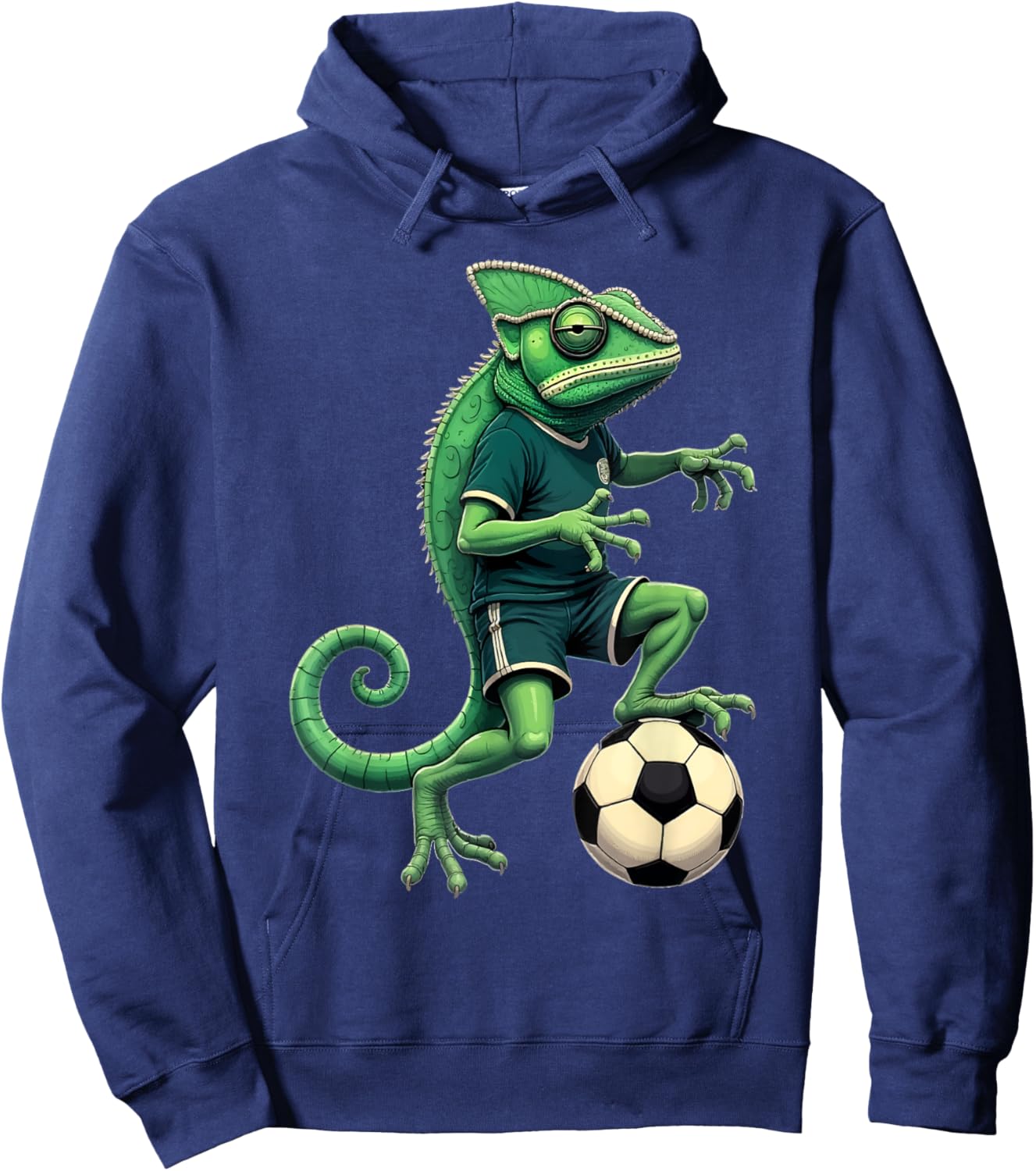 Chameleon Lizards Soccer Player Reptile Pet Animal Lover Hoodie - Hoodie | Navy