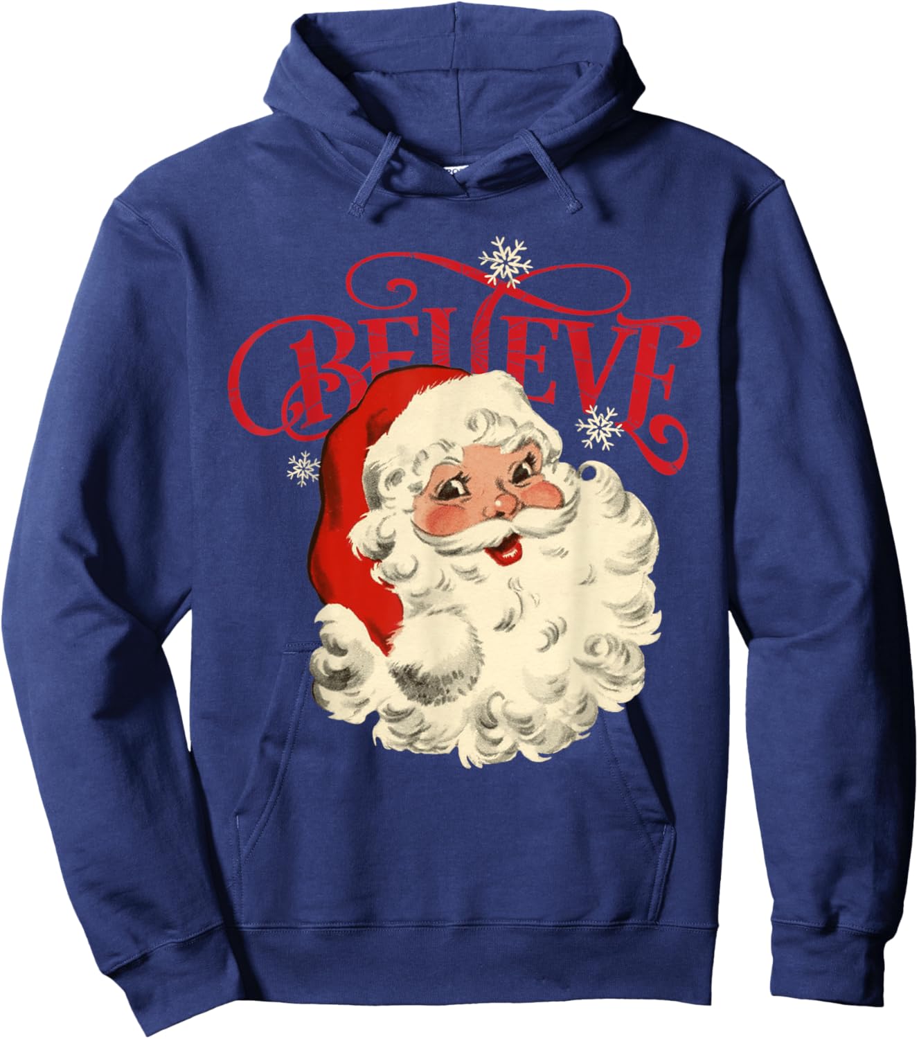 Believe Retro Christmas Santa Claus Xmas Men Women Kids Hoodie - Hoodie | Navy