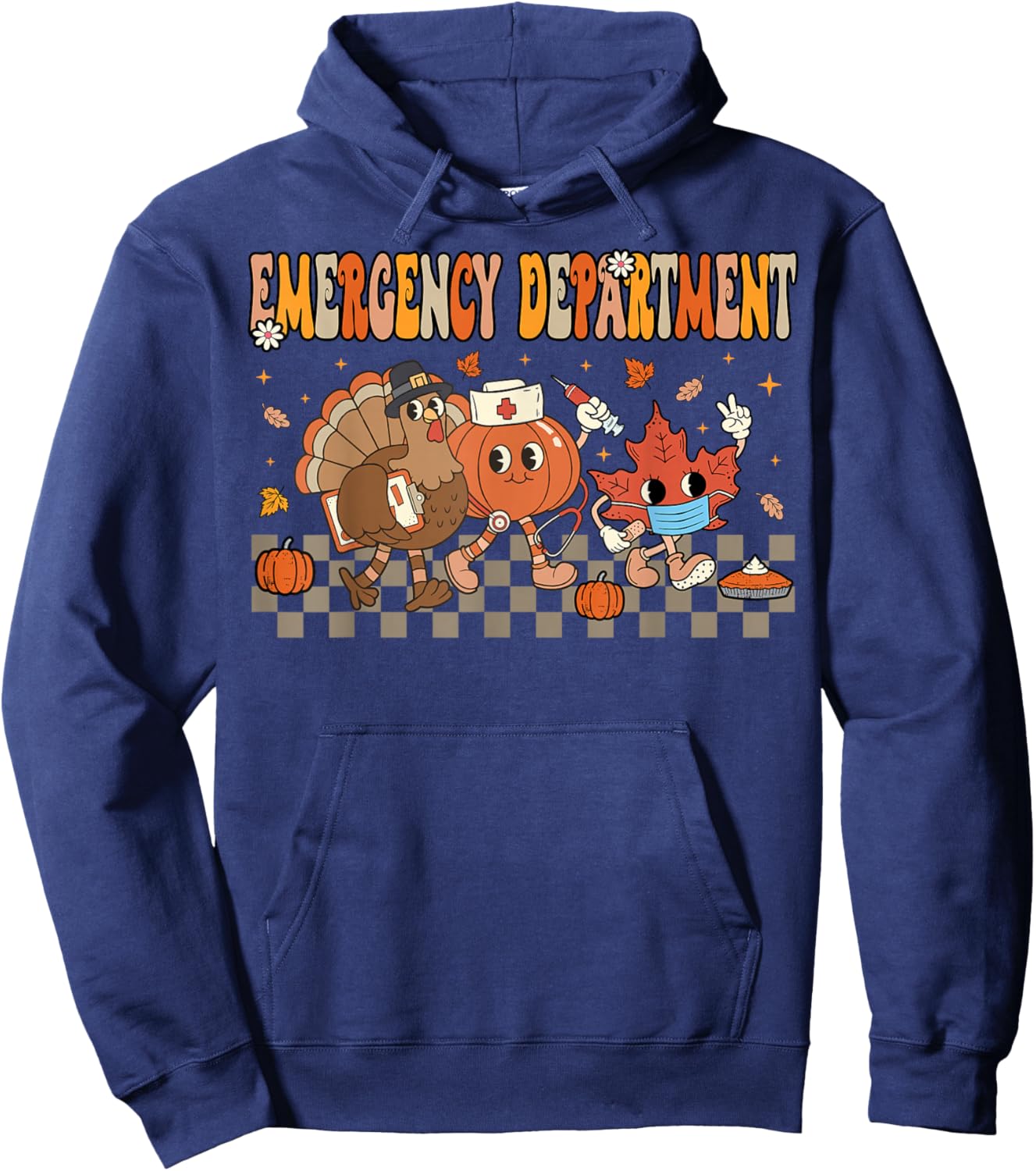 Emergency Department Crew ER Nurse Fall Thanksgiving Women Hoodie - Hoodie | Navy