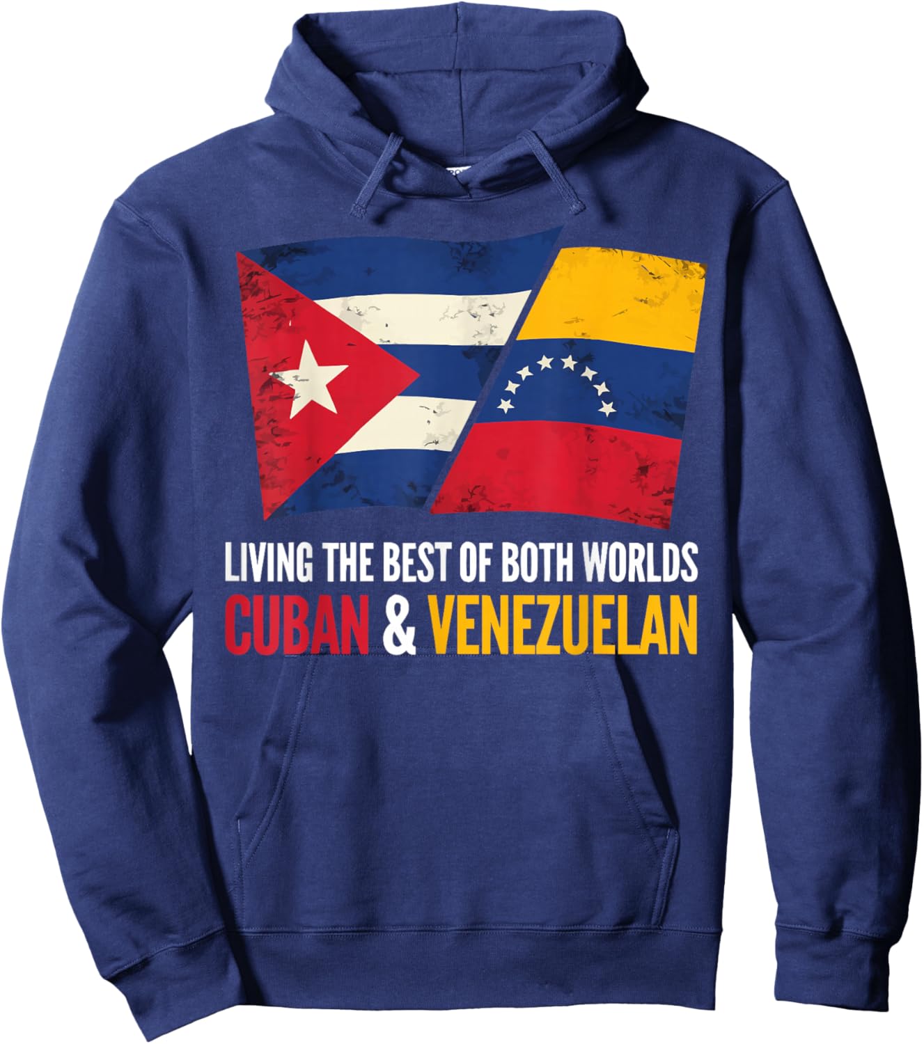Half Cuban Half Venezuelan Country Venezuela Flag Cuba Hoodie - Hoodie | Navy