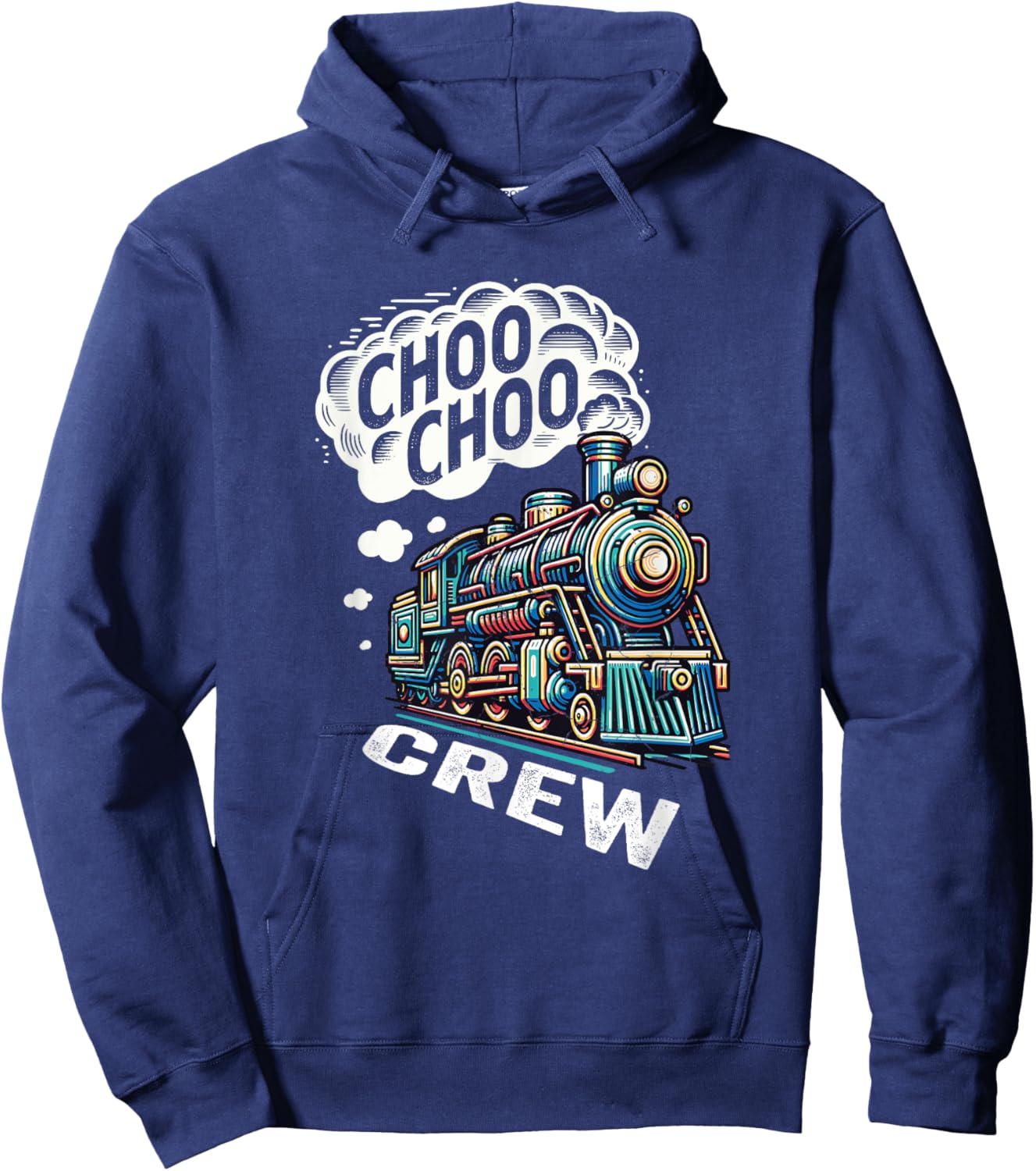 Choo Choo Crew Vintage Railroad Train Locomotive Kids Hoodie - Hoodie | Navy