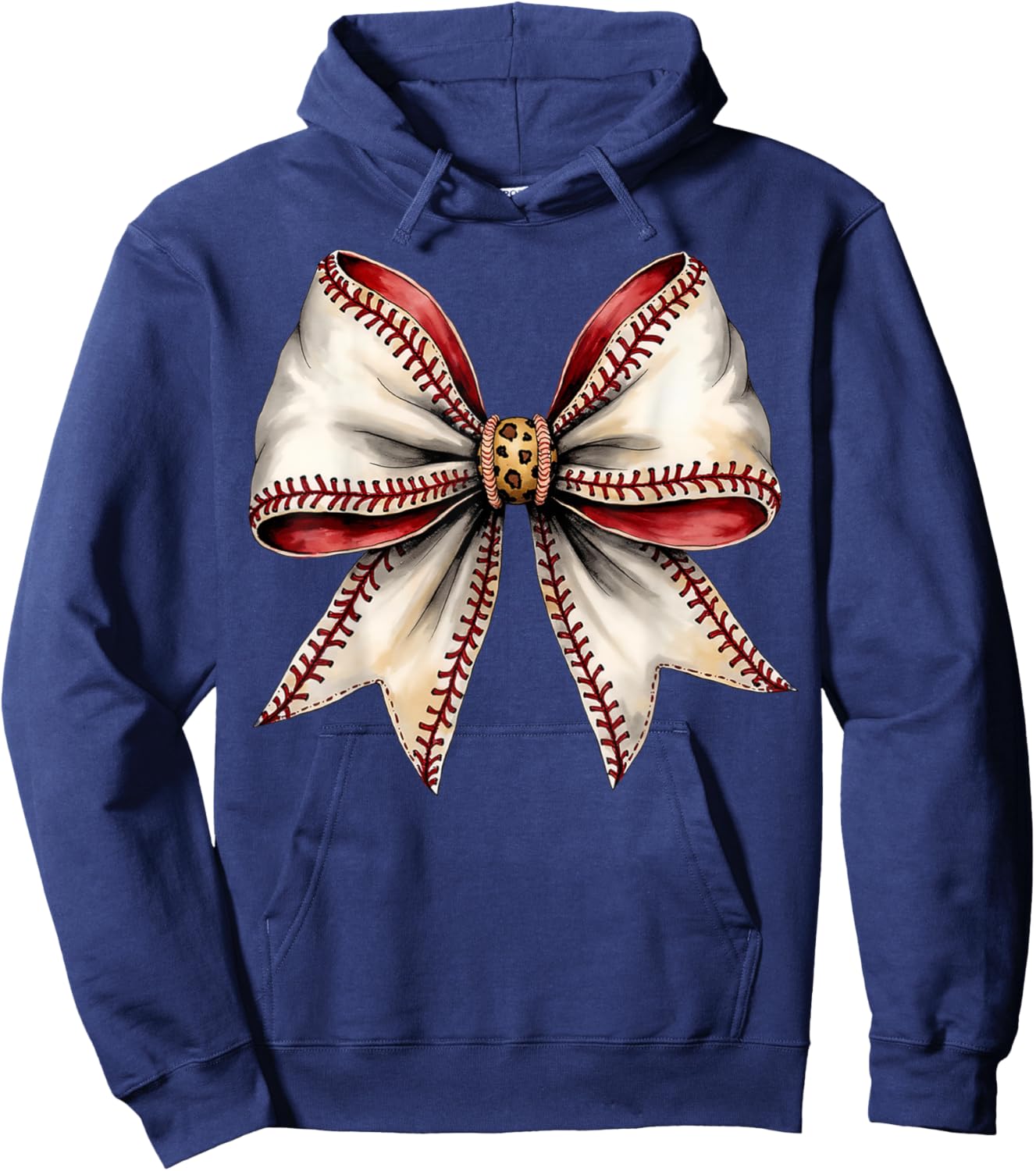Baseball Mom Coquette White Bow Game Day Sports Girls Hoodie - Hoodie | Navy