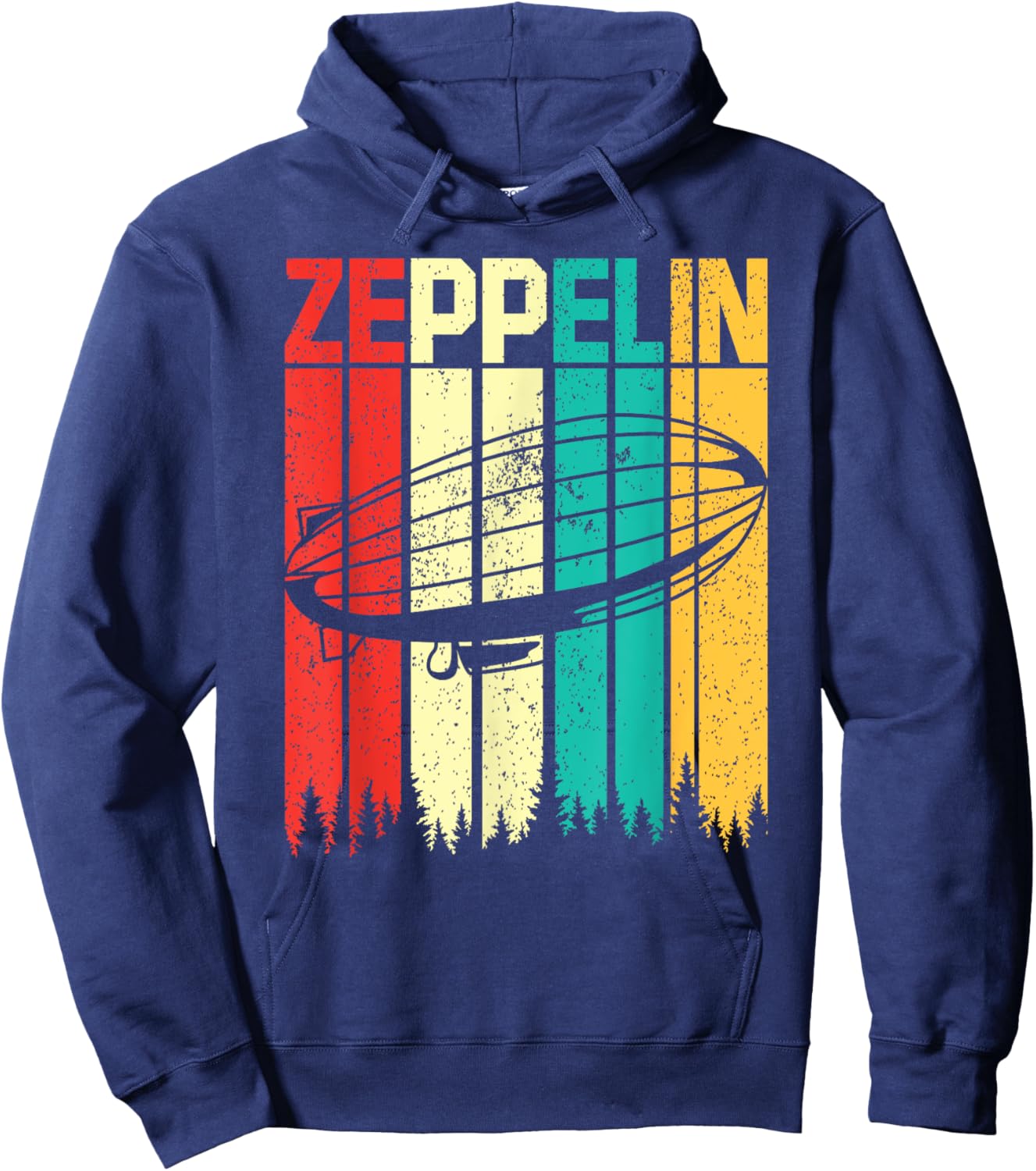 Vintage Zeppelin Funny Sunset Airship Pilot Dirigible Lovers Hoodie - Hoodie | Navy