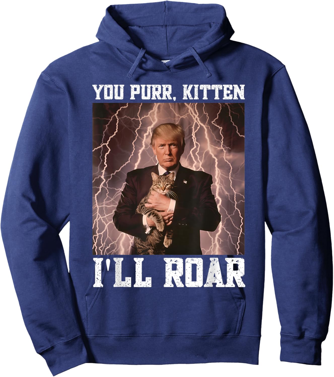 Cringy Alpha Trump Kitten Meme Cat Protector Cringe Trump Women Hoodie - Hoodie | Navy