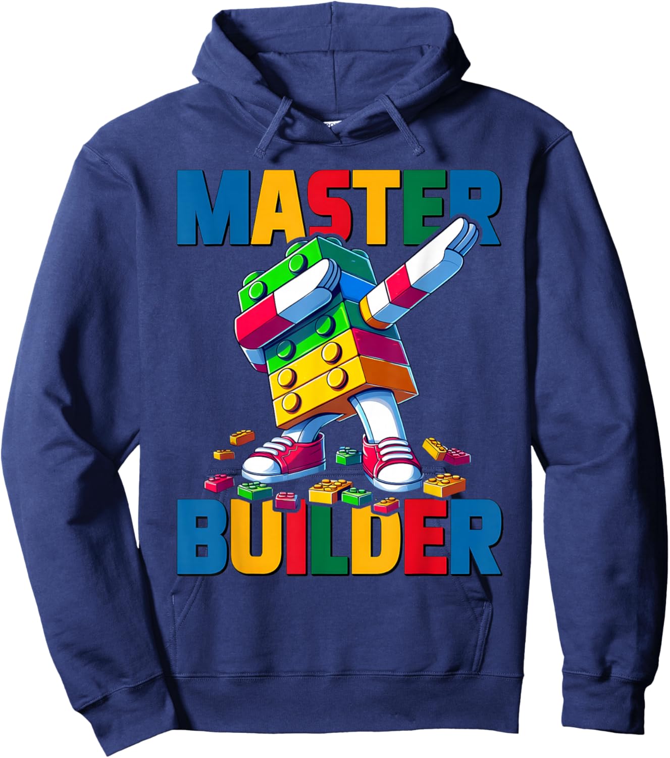 Dabbing Blocks Bricks Building Kids Boys Fun Master Builder Hoodie - Hoodie | Navy