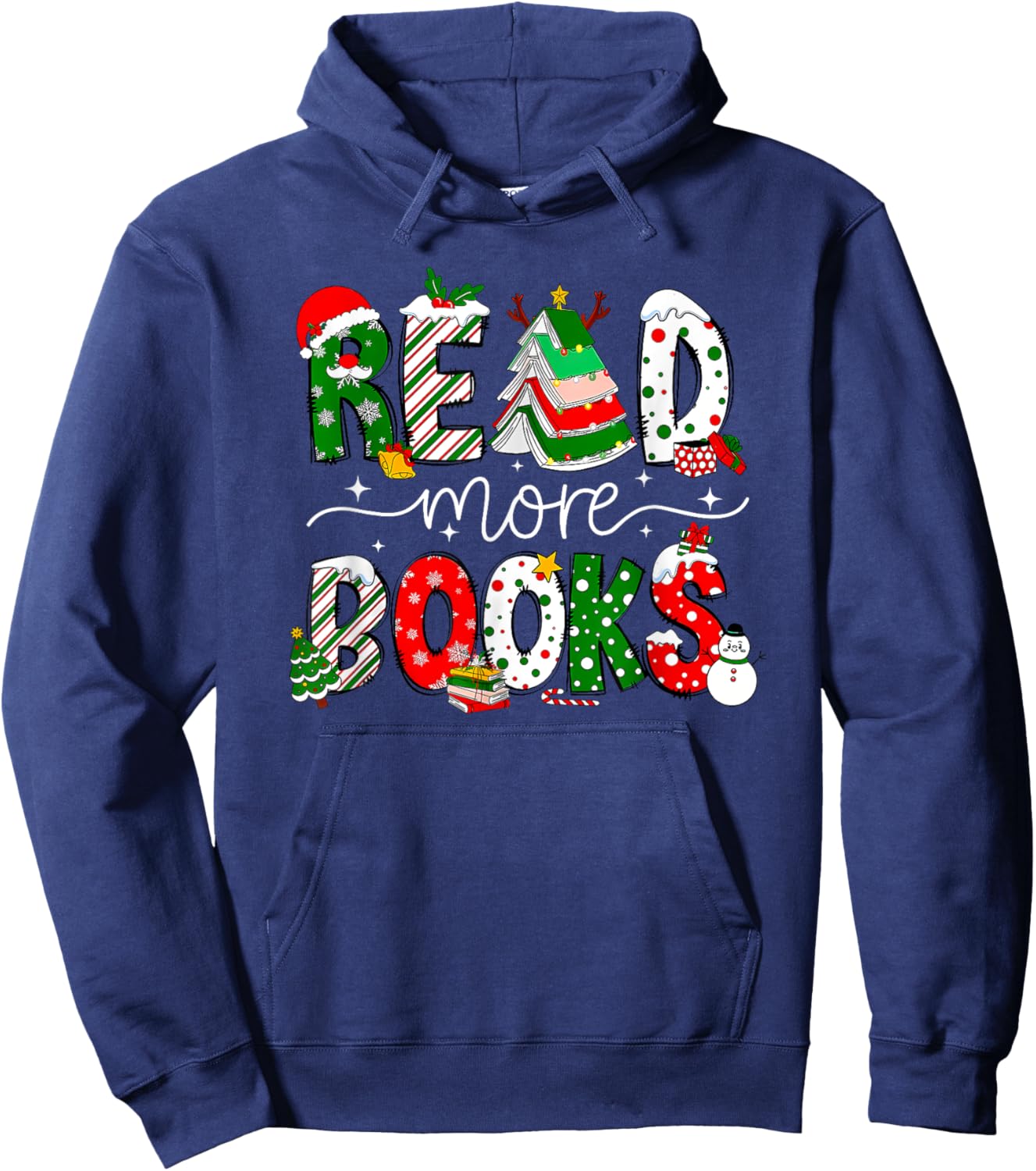 Read More Books Christmas Reading Book Hoodie - Hoodie | Navy