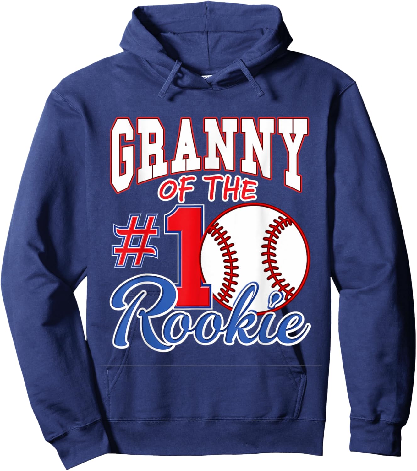 Retro Grandma Granny Of The Number 1 Rookie Baseball Hoodie - Hoodie | Navy