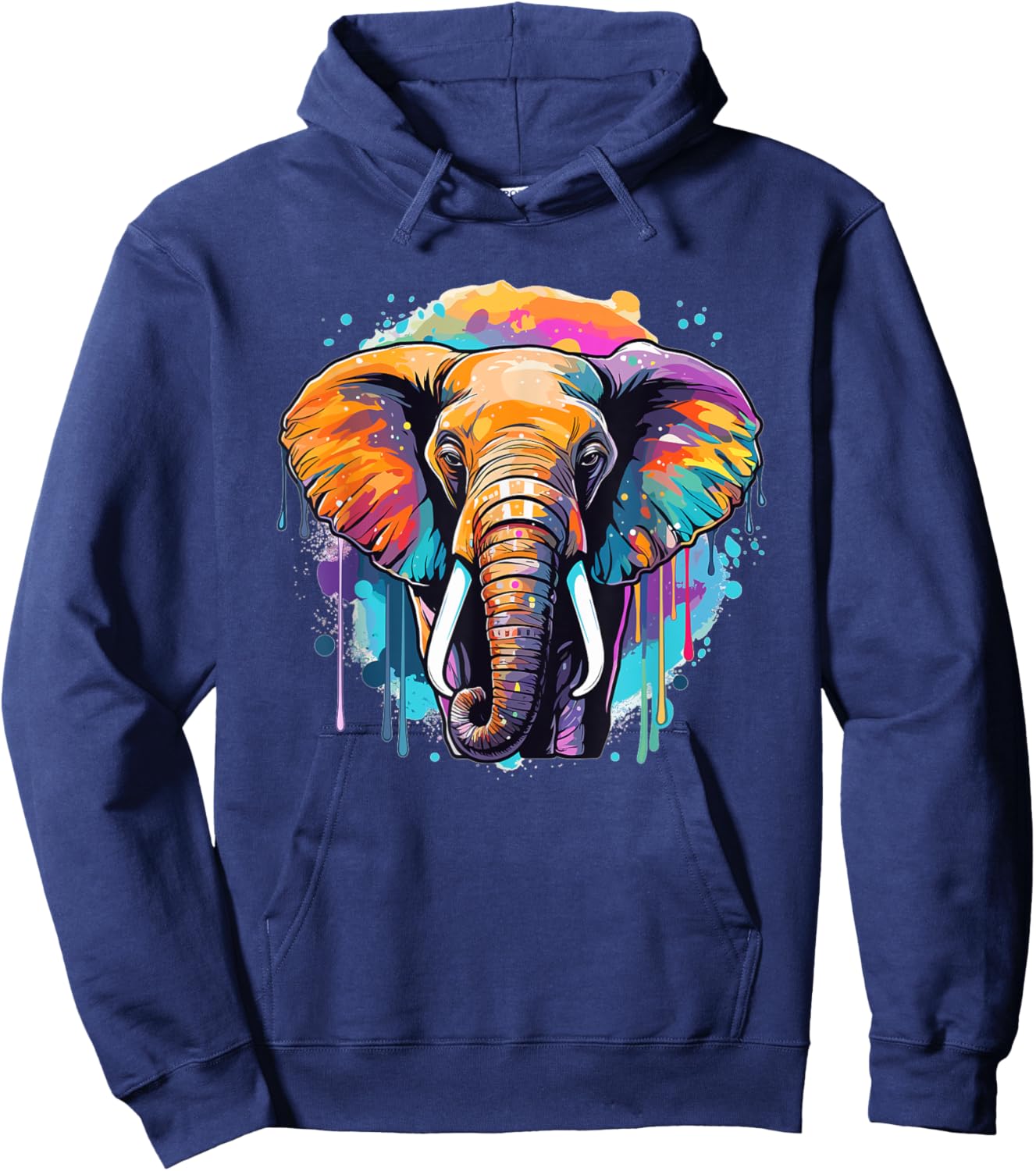Colorful Elephant I Kids Elephant Hoodie - Hoodie | Navy