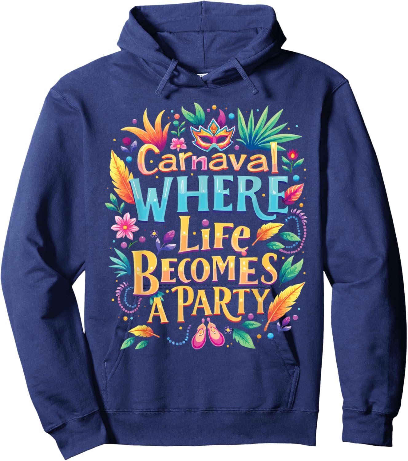 Carnival In Brazil Samba Parade Rhythm Feather Brazilian Hoodie - Hoodie | Navy
