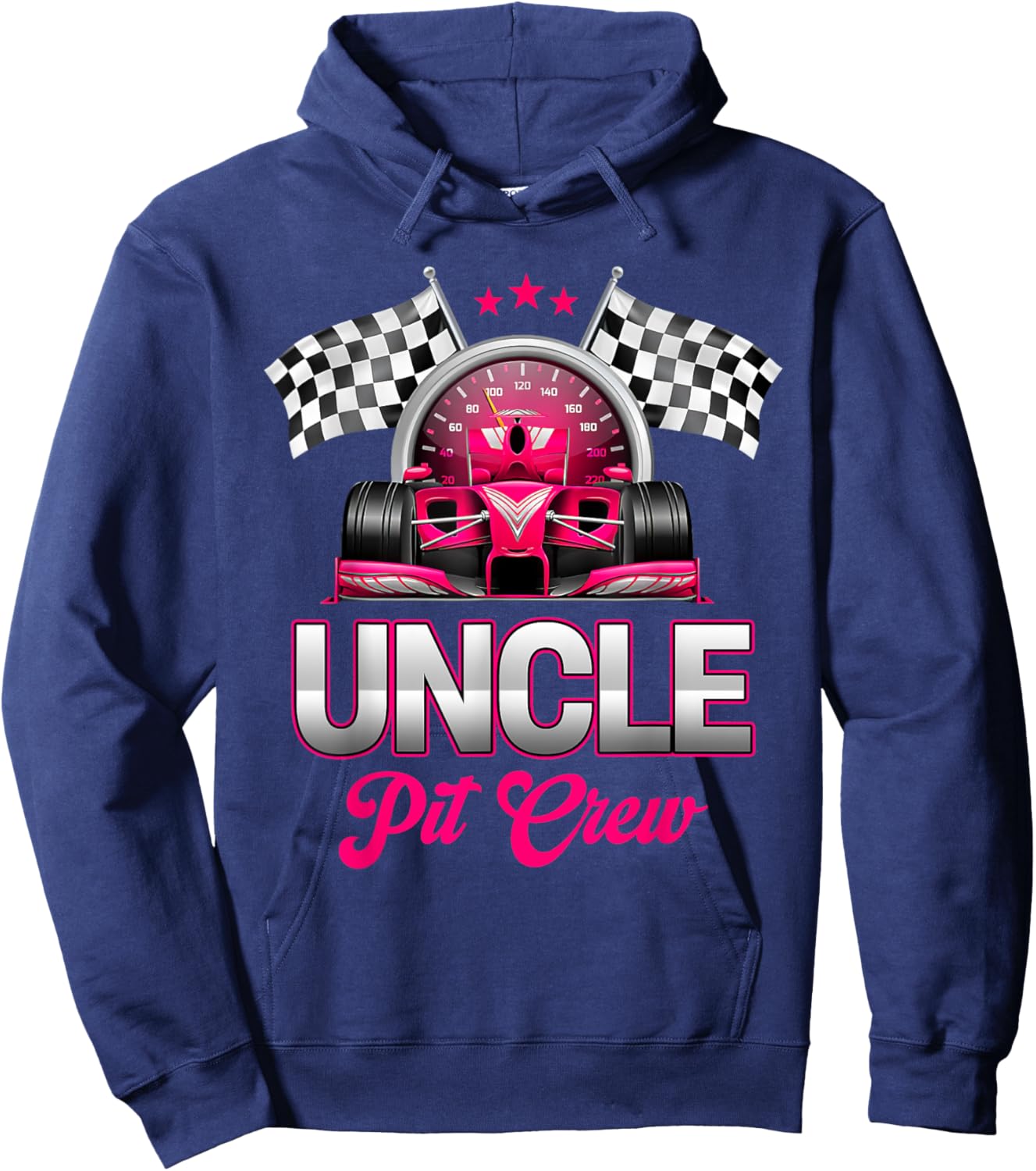 Uncle Pit Crew Race Car Birthday Girl Party Racing Family Hoodie - Hoodie | Navy