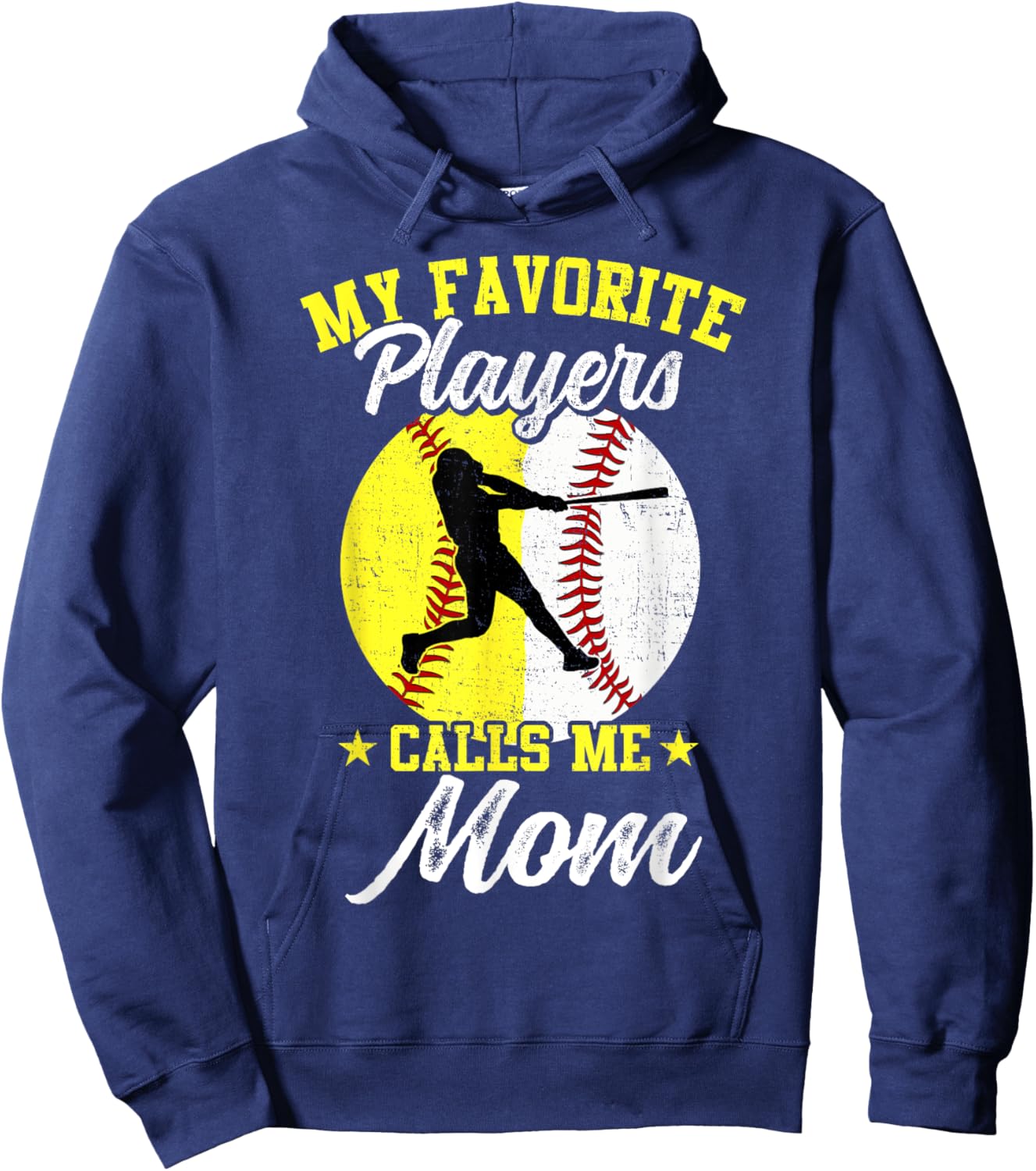My Favorite Baseball Softball Players Calls Me Mom Hoodie - Hoodie | Navy