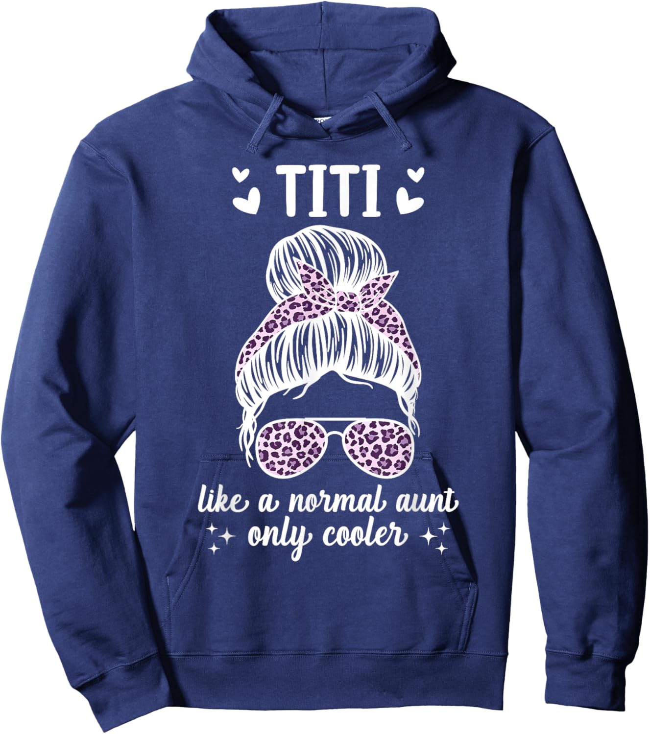 Funny Titi Aunt For Mother's Day Co - Black, Small - Female, -Adults - Short Sleeve, U-Neck - Casual, Spring Hoodie - Hoodie | Navy