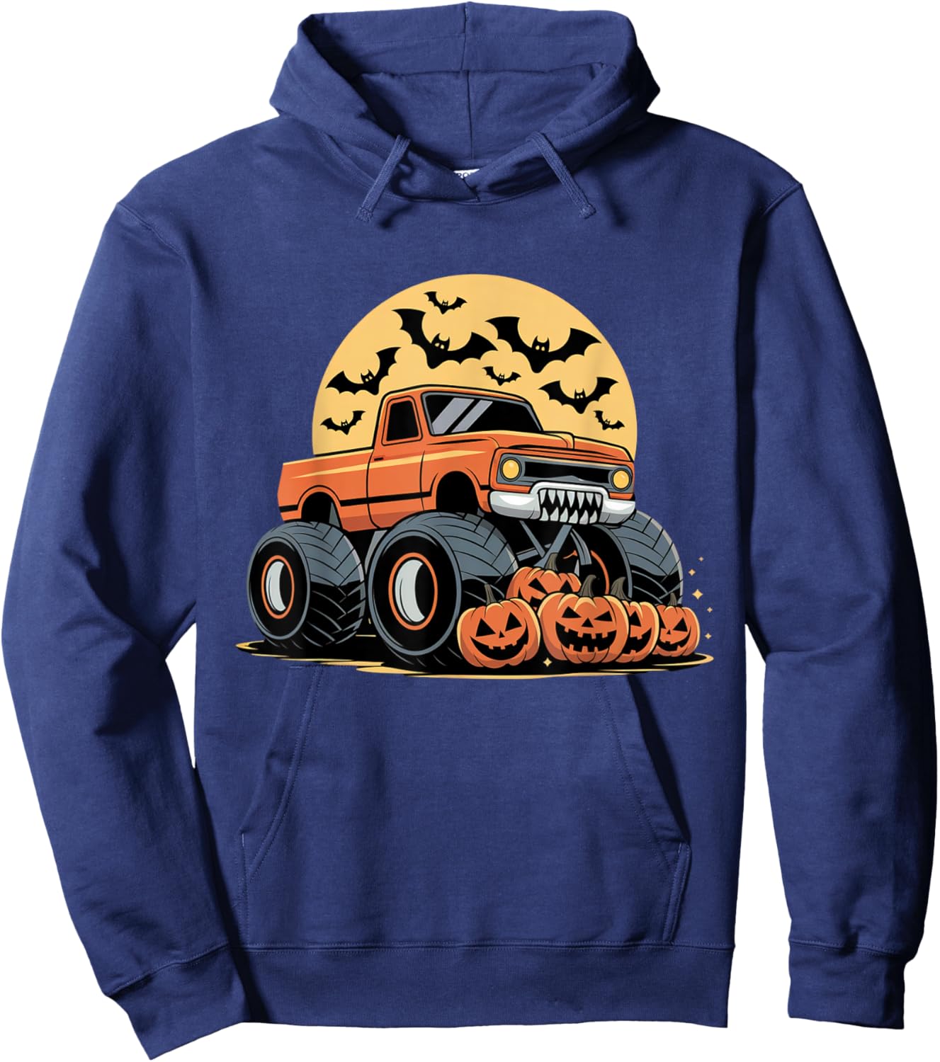 Halloween Shirts for Kids Boys Monster Truck Pumpkins Hoodie - Hoodie | Navy
