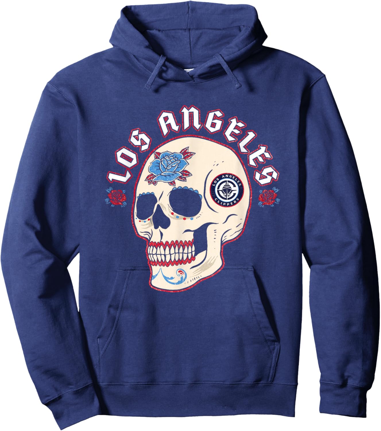 NBA Los Angeles Clippers Halloween Floral Skull Hoodie - Hoodie | Navy
