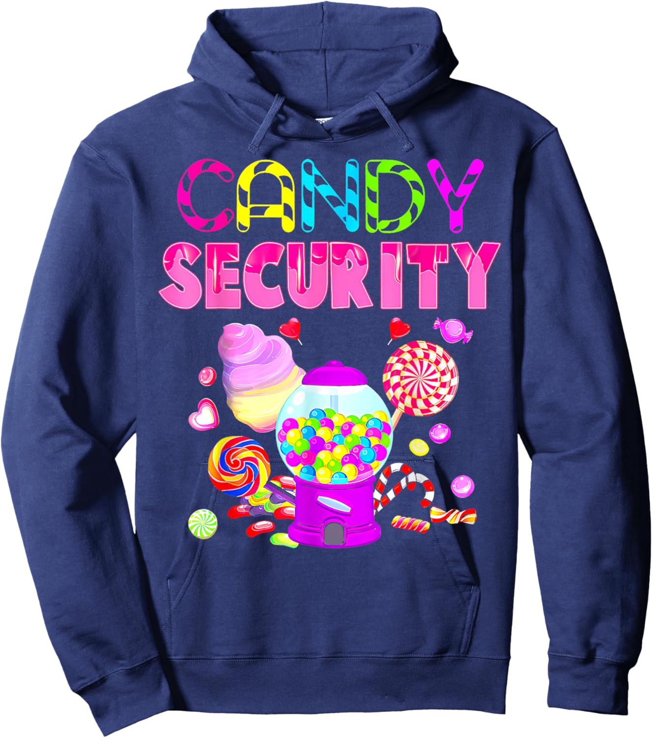 Candy Land Costume Women Candy Crew Funny Candy Security Hoodie - Hoodie | Navy