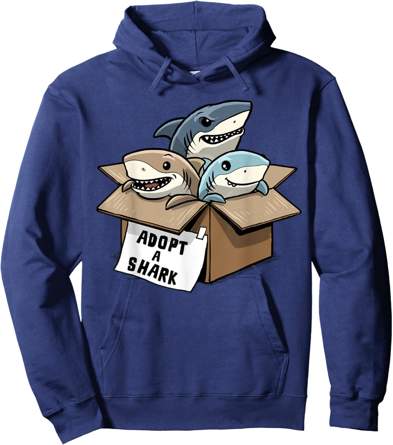 Adopt A Shark Shirt Funny Marine Biology Shark Adoption Hoodie - Hoodie | Navy
