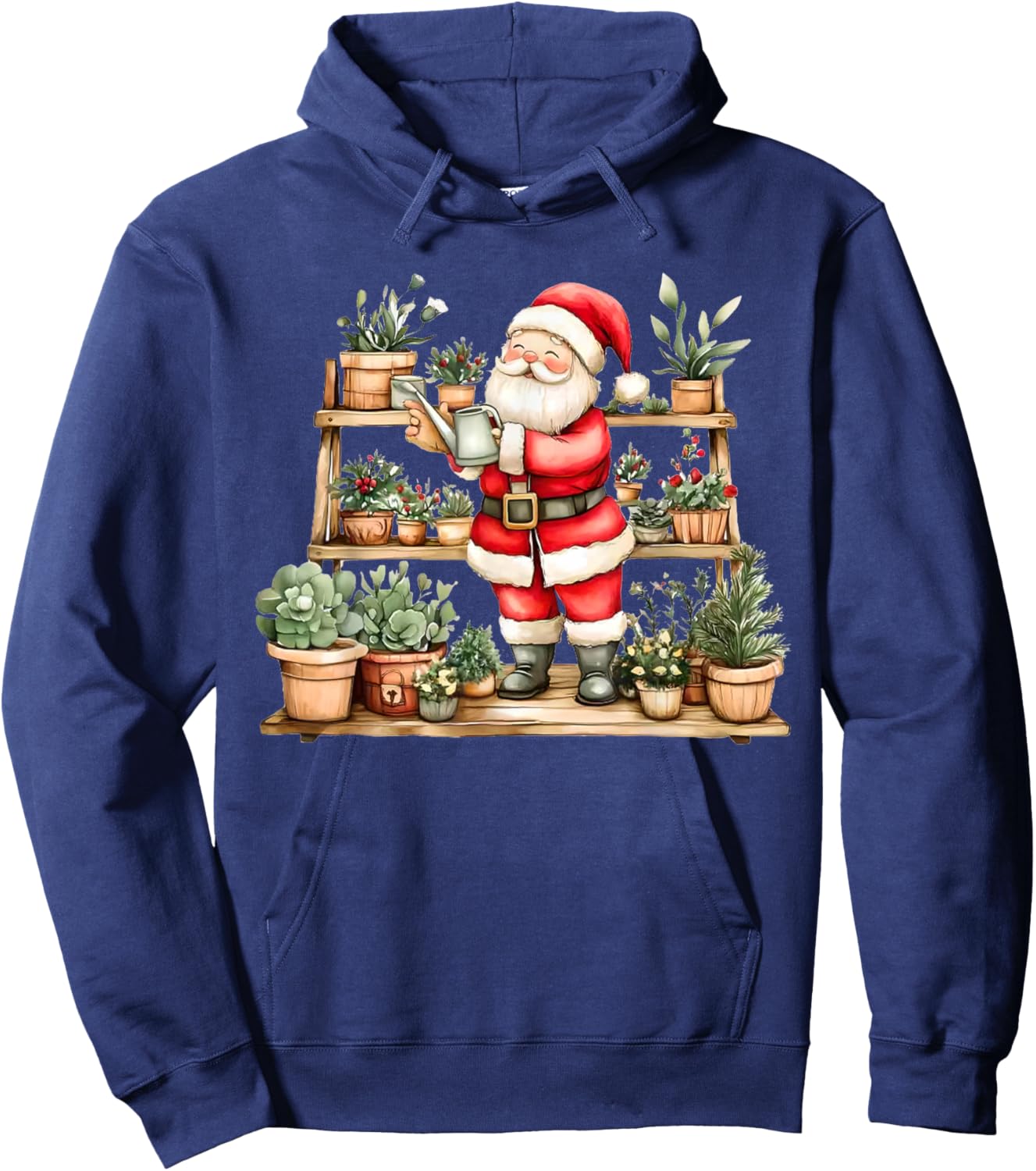 Christmas Plants Funny Xmas Santa Gardener Plant Garden PJ Hoodie - Hoodie | Navy