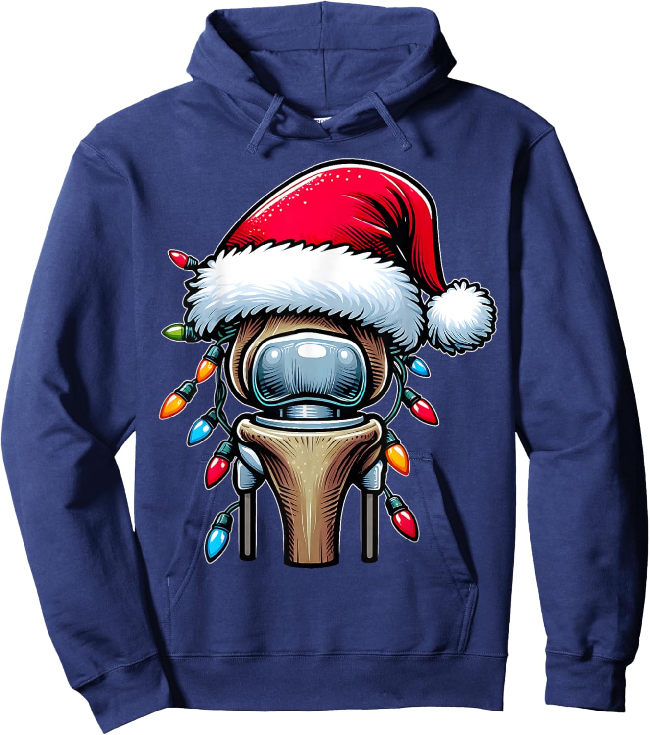 Knee Replacement Bionic Surgery Christmas Hat Xmas Hoodie - Hoodie | Navy