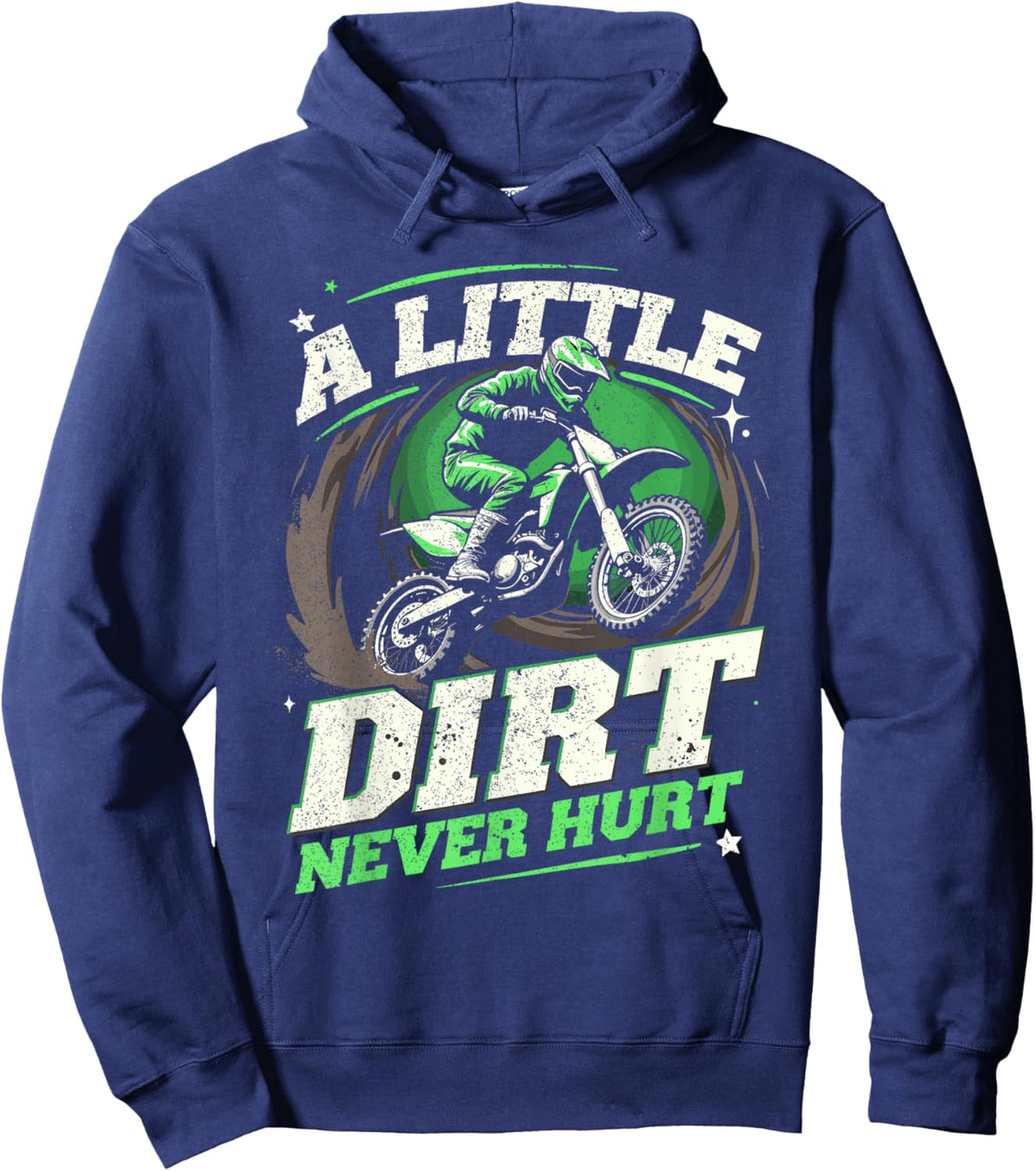 Motocross & Dirt Bike | A Little Dirt Never Hurt | Boy, Men Hoodie - Hoodie | Navy