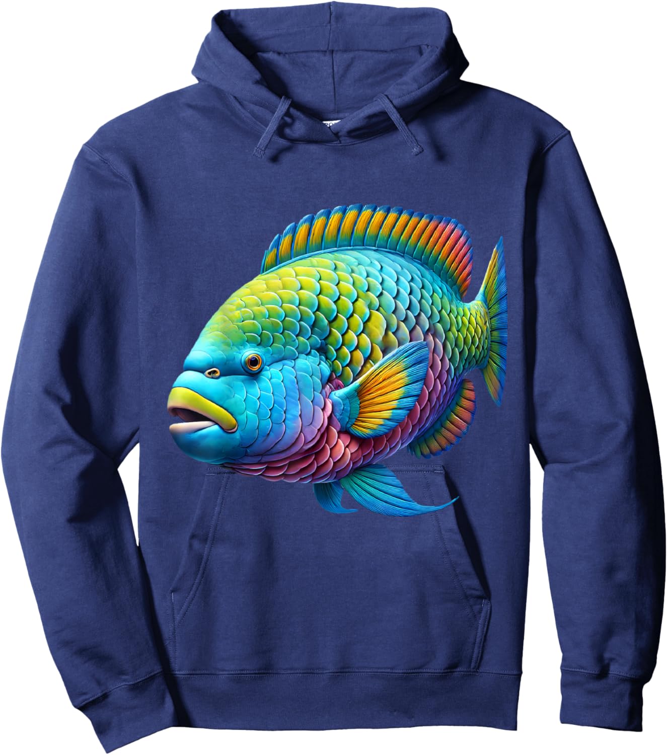 Parrotfish Lover Gifts and Apparel Multicolor Parrot Tropical Fishing , -Adults, Short Sleeve, , Small Hoodie - Hoodie | Navy