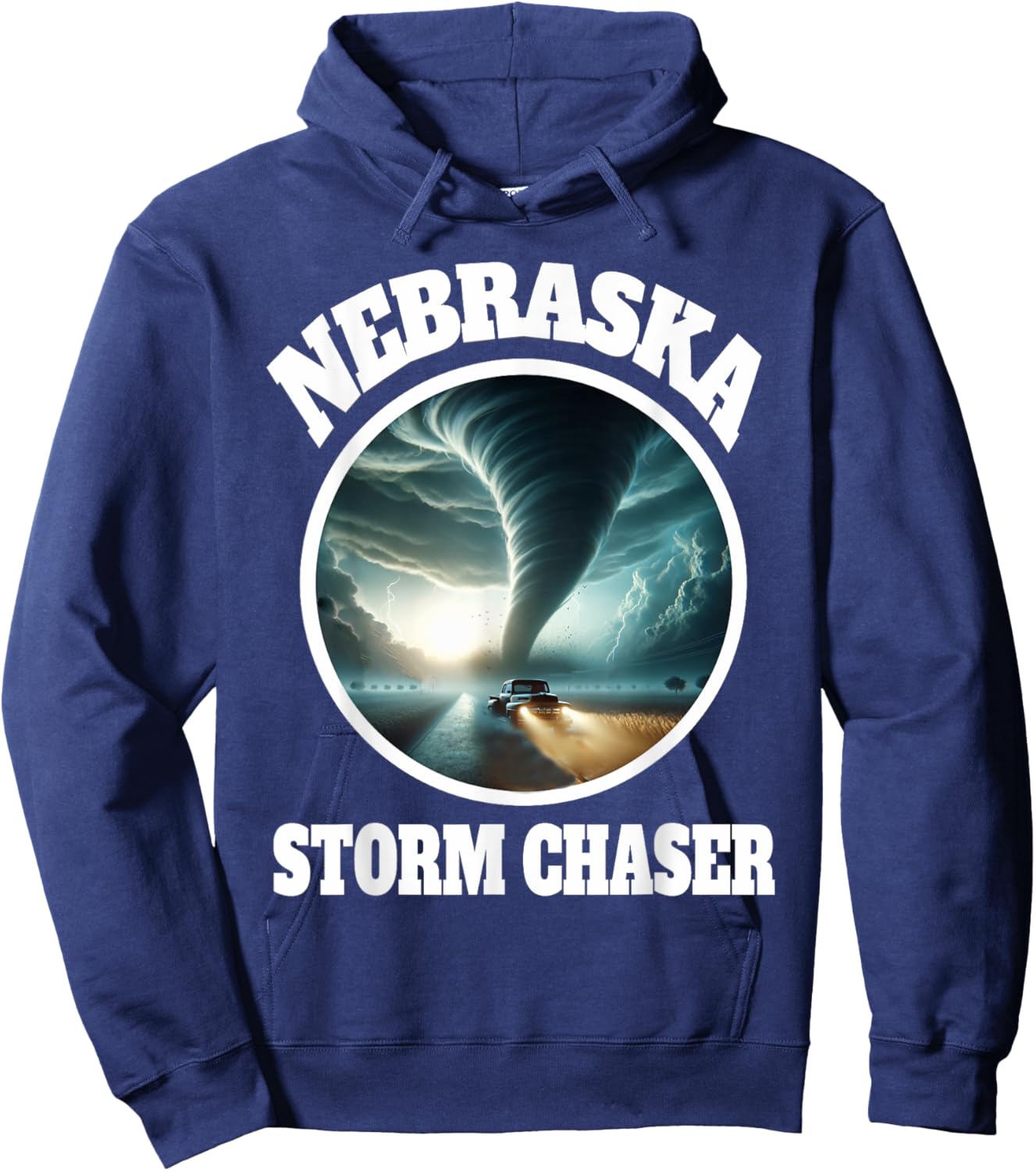 Nebraska Storm Chaser Meteorologist Tornado Weather Watcher Hoodie - Hoodie | Navy