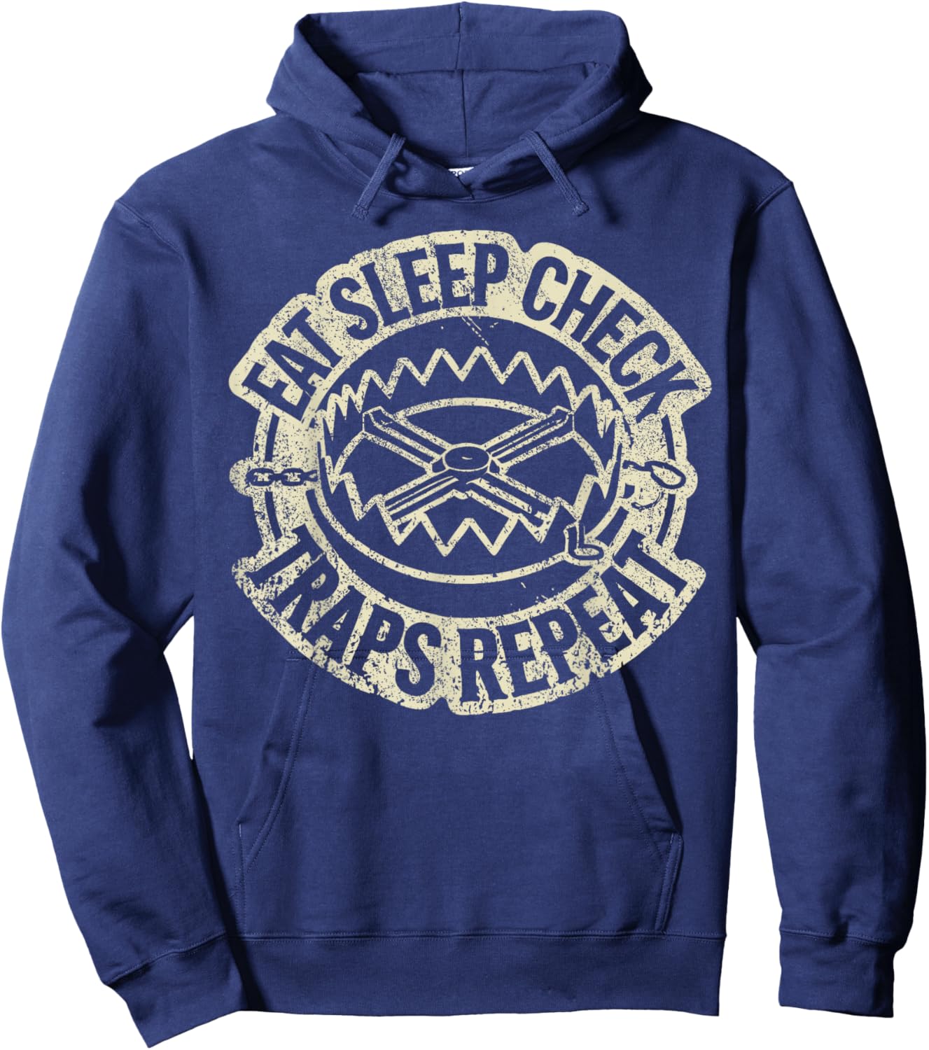 Trapping I Check Traps I Hunting Trapper Hoodie - Hoodie | Navy