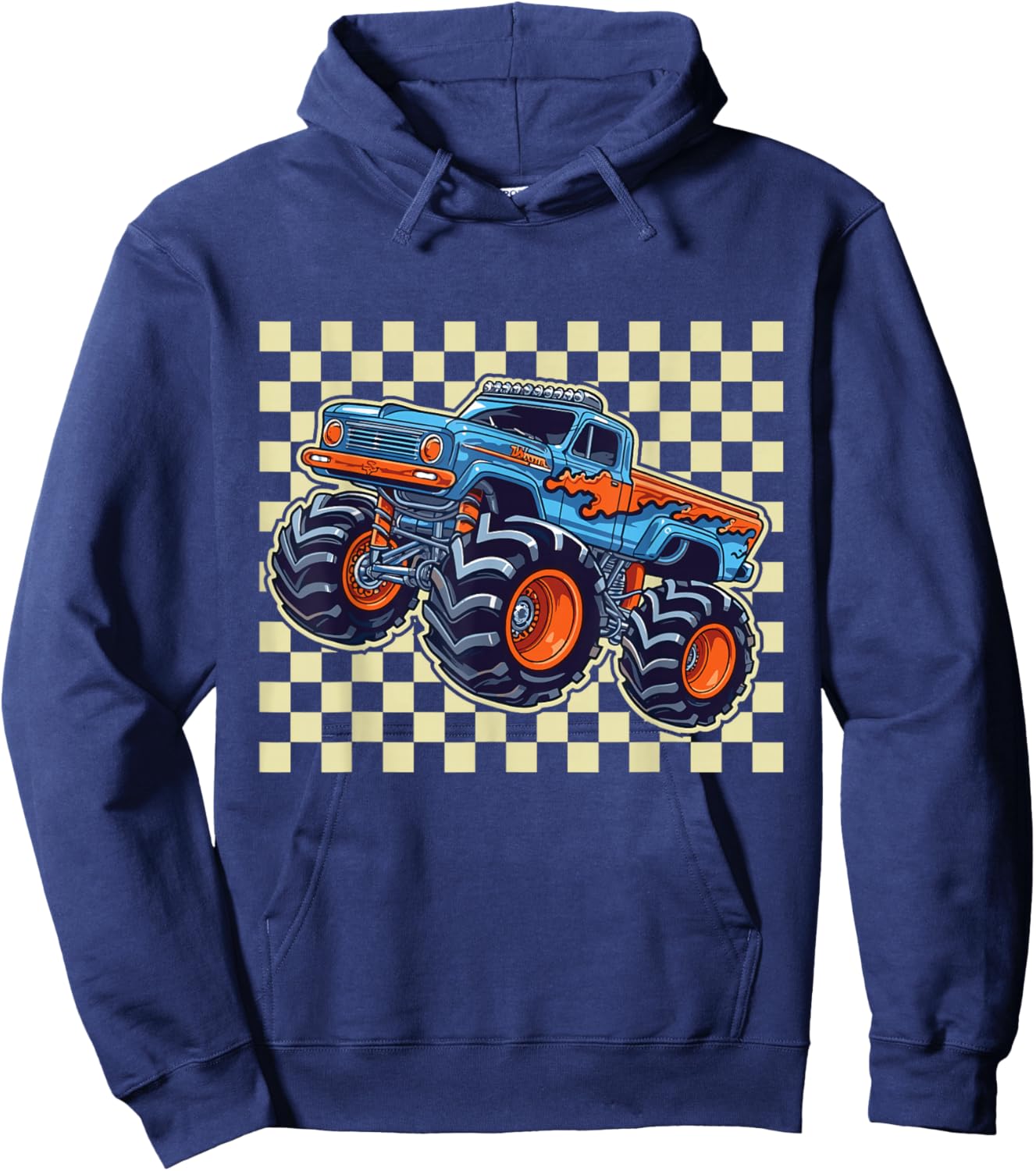 Monster Truck for Toddlers, Kids Monster Truck Retro Vintage Hoodie - Hoodie | Navy