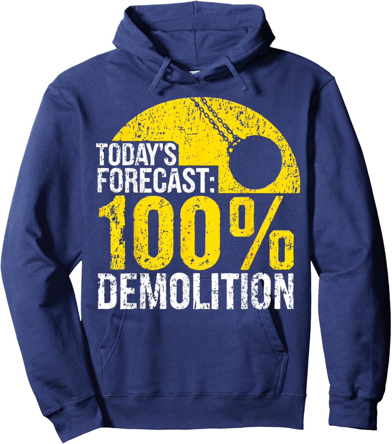 Demolition Worker Wrecking Ball Demolishing Hoodie - Hoodie | Navy