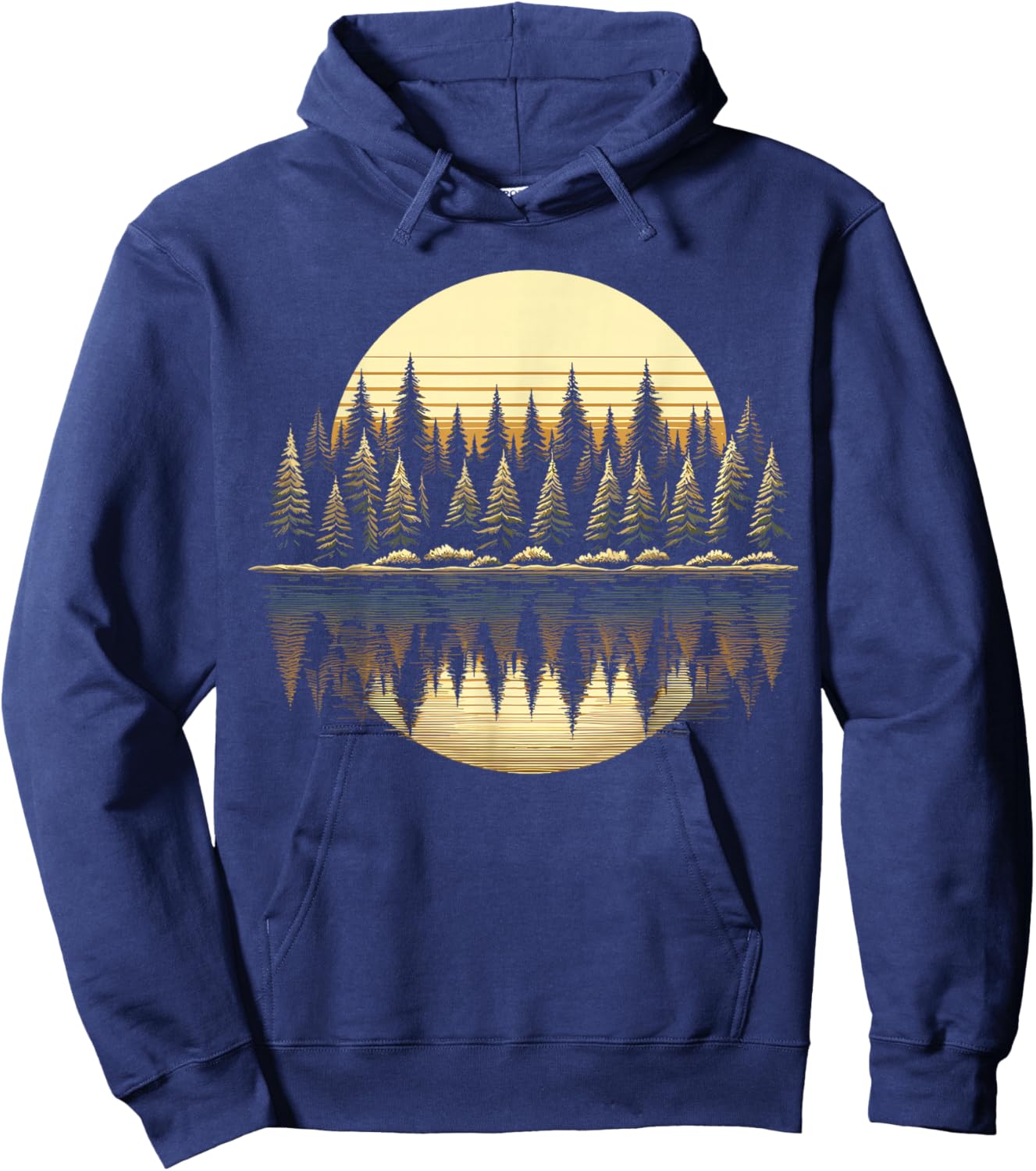 Trees Reflection Wildlife Nature Outdoor Forest Hoodie - Hoodie | Navy